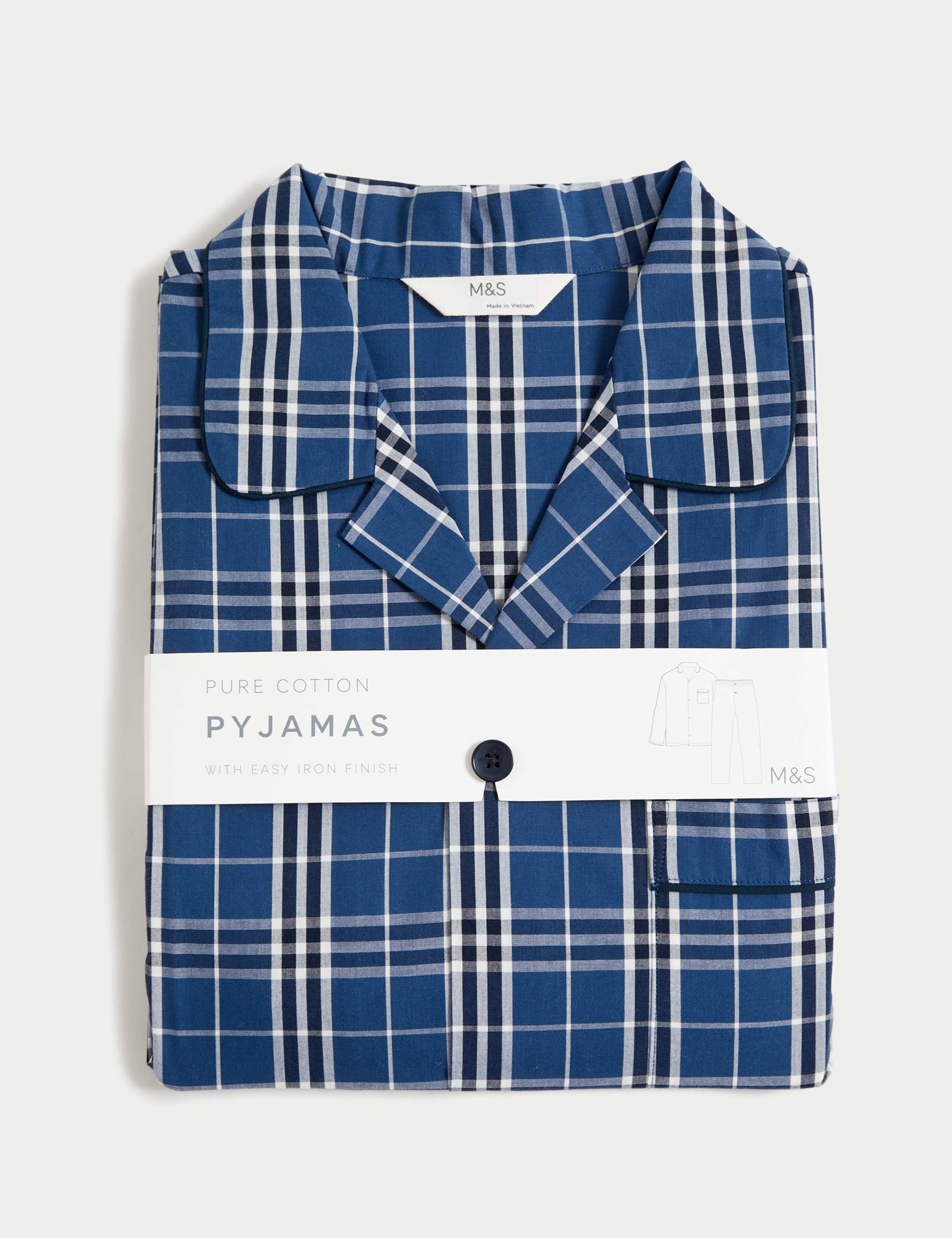 Pure Cotton Checked Pyjama Set 8 of 8