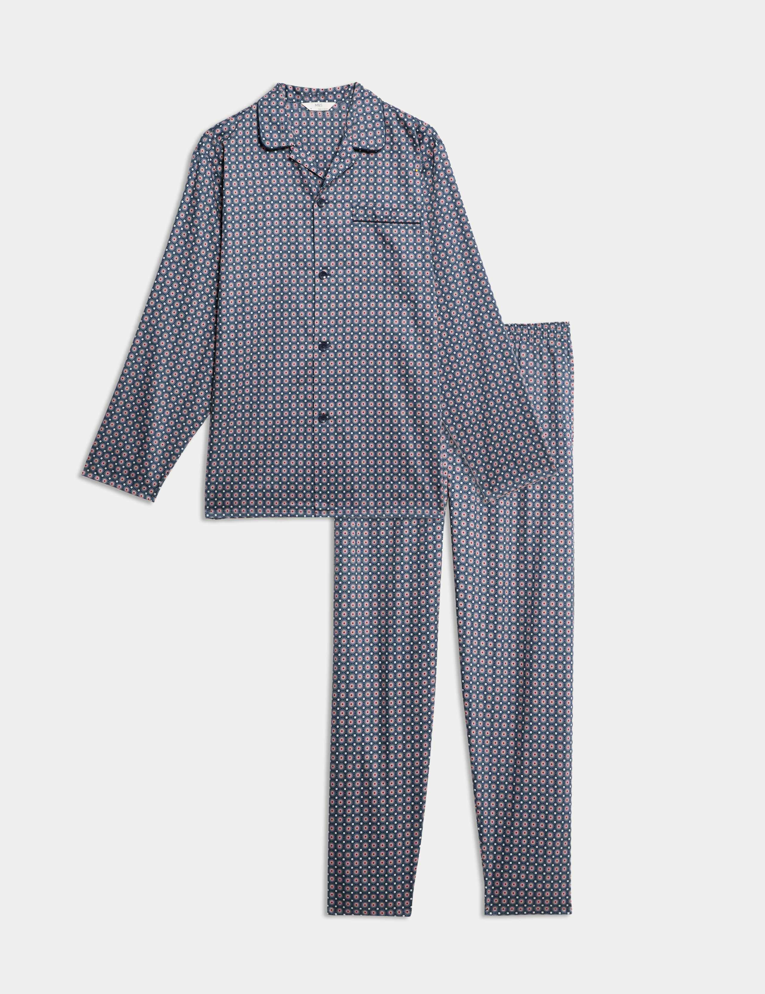 Pure Cotton Mosaic Pyjama Set 2 of 6