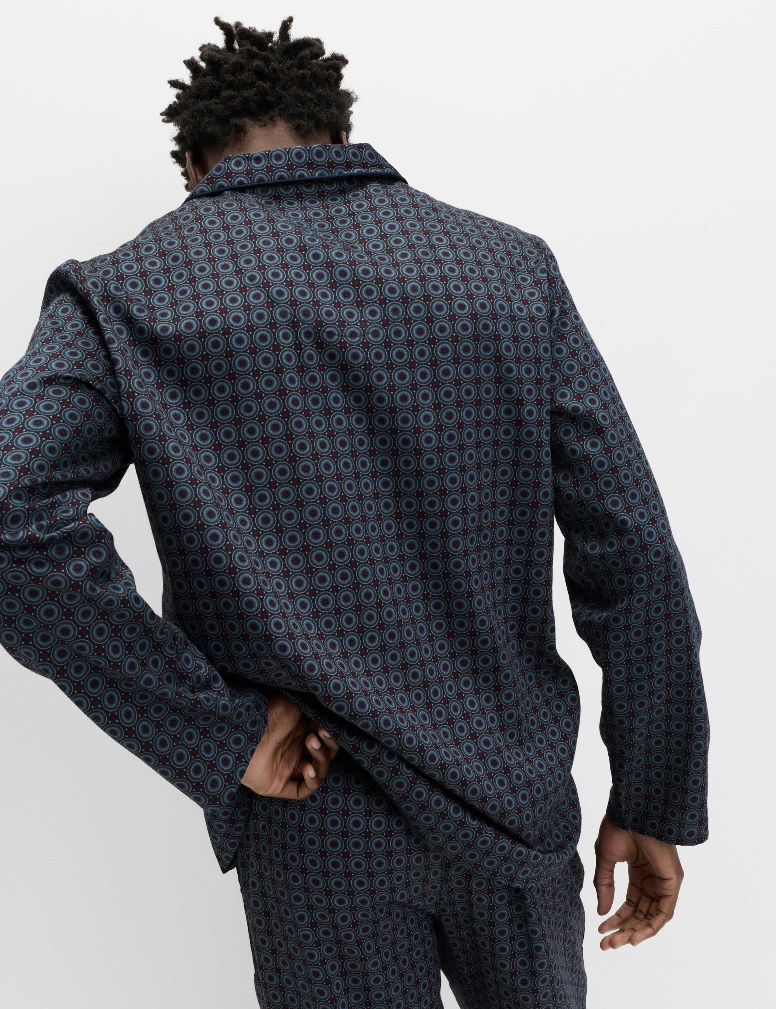 Pure Cotton Mosaic Print Pyjama Set 4 of 7