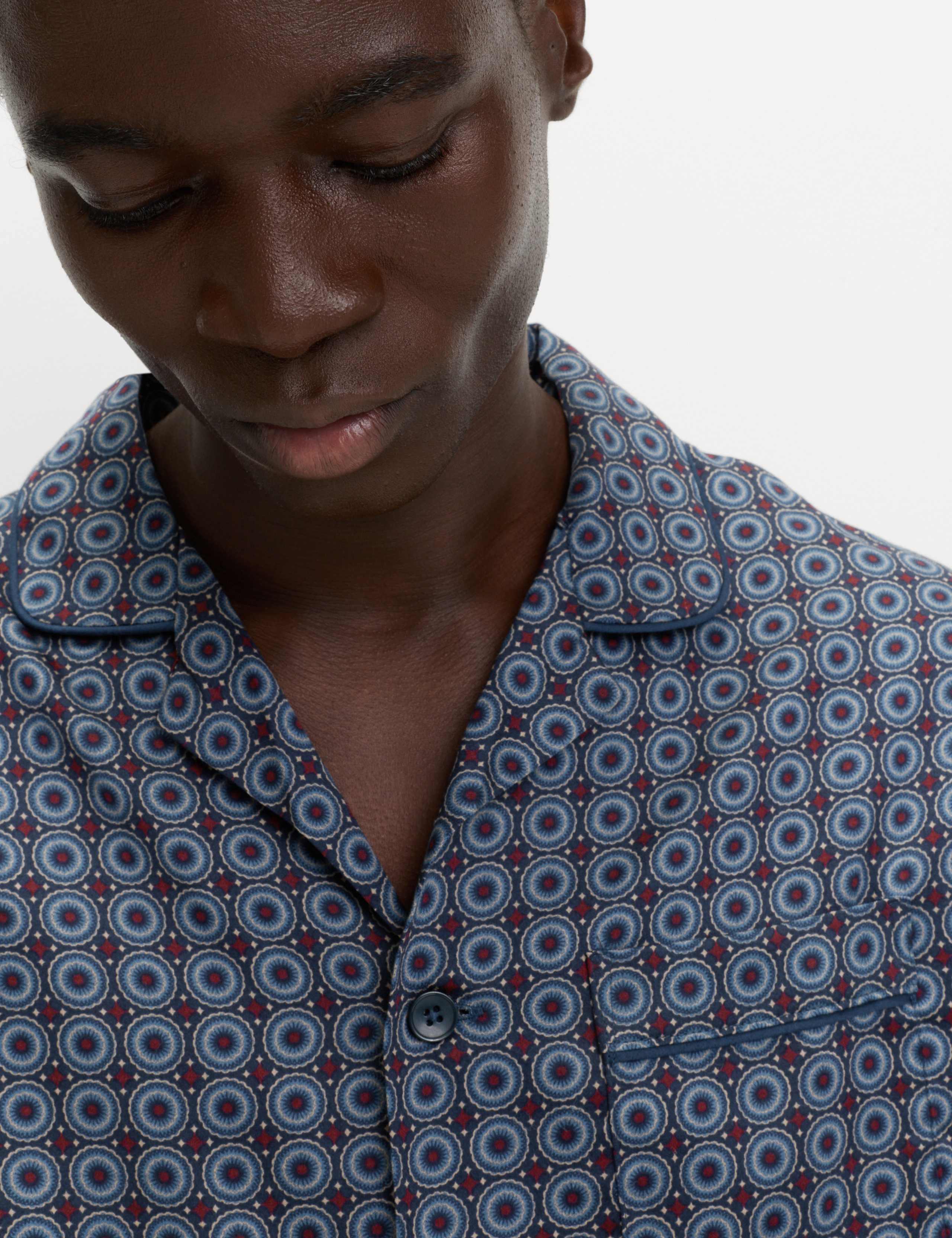 Pure Cotton Mosaic Print Pyjama Set 5 of 7