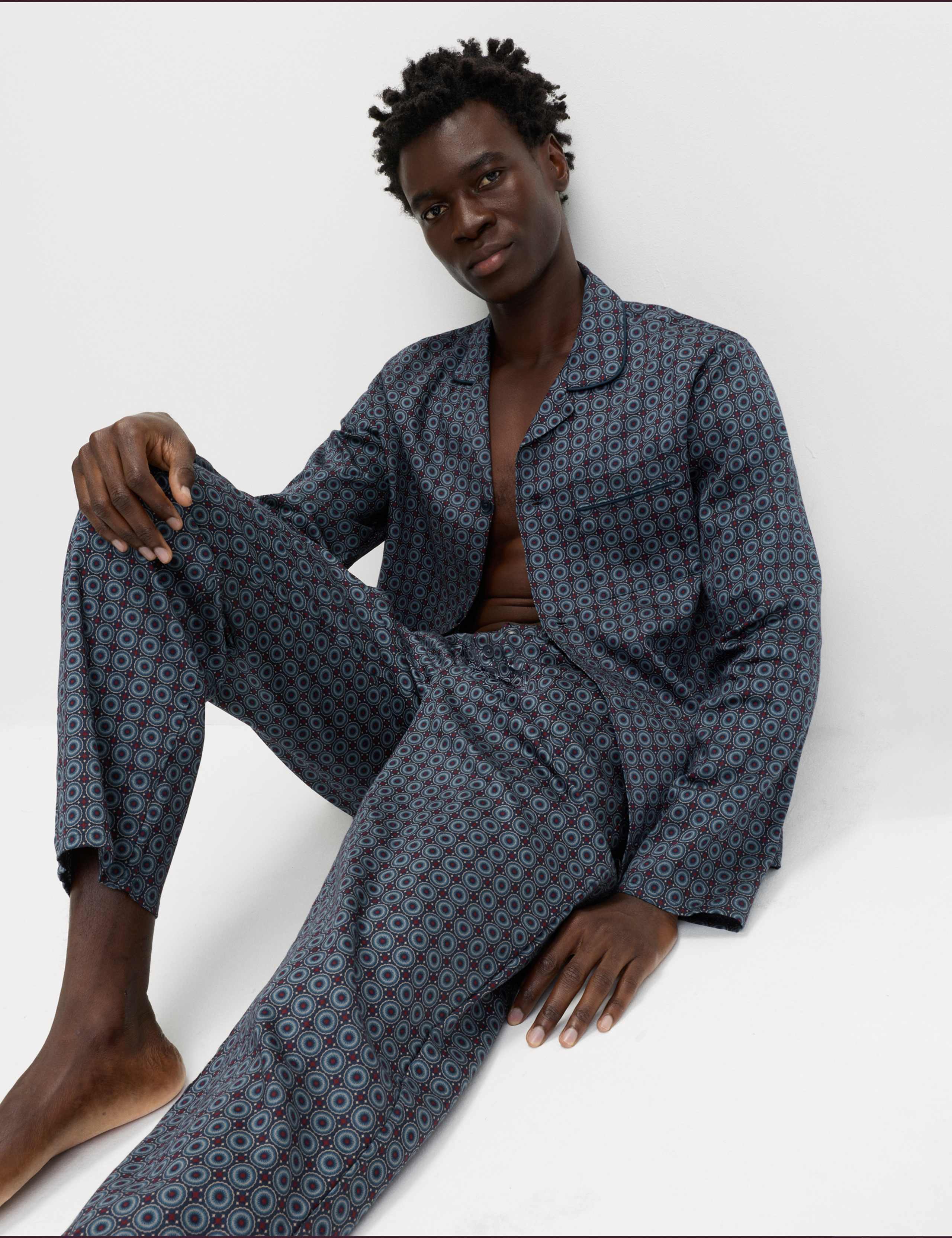 Pure Cotton Mosaic Print Pyjama Set 6 of 7