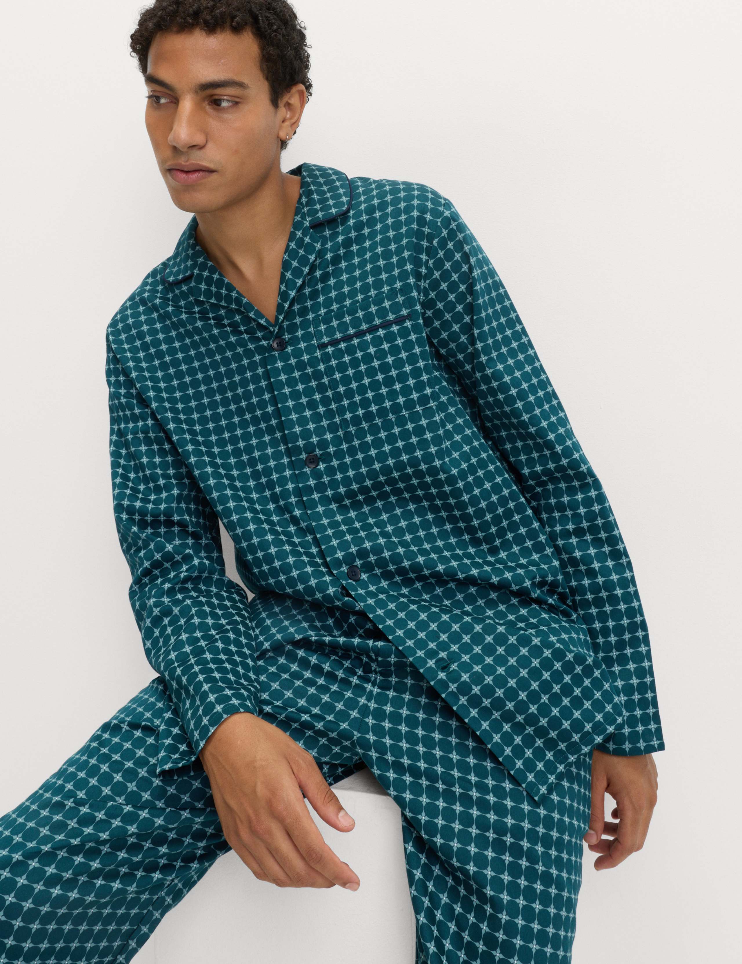 Pure Cotton Foulard Print Pyjama Set 1 of 5