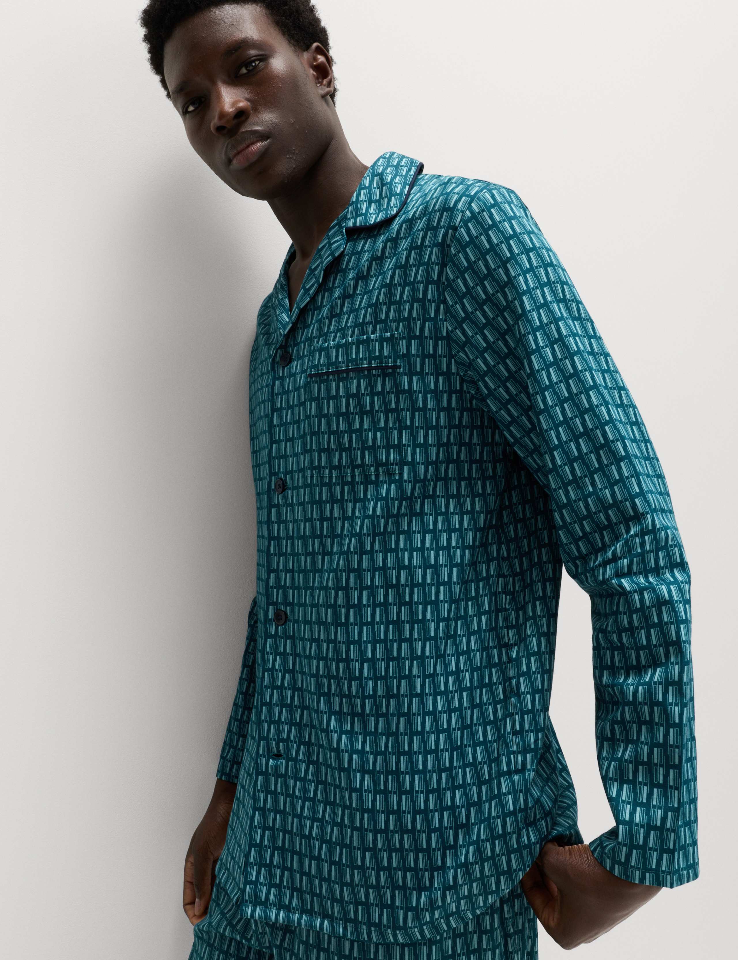 Pure Cotton Geometric Print Pyjama Set 3 of 6