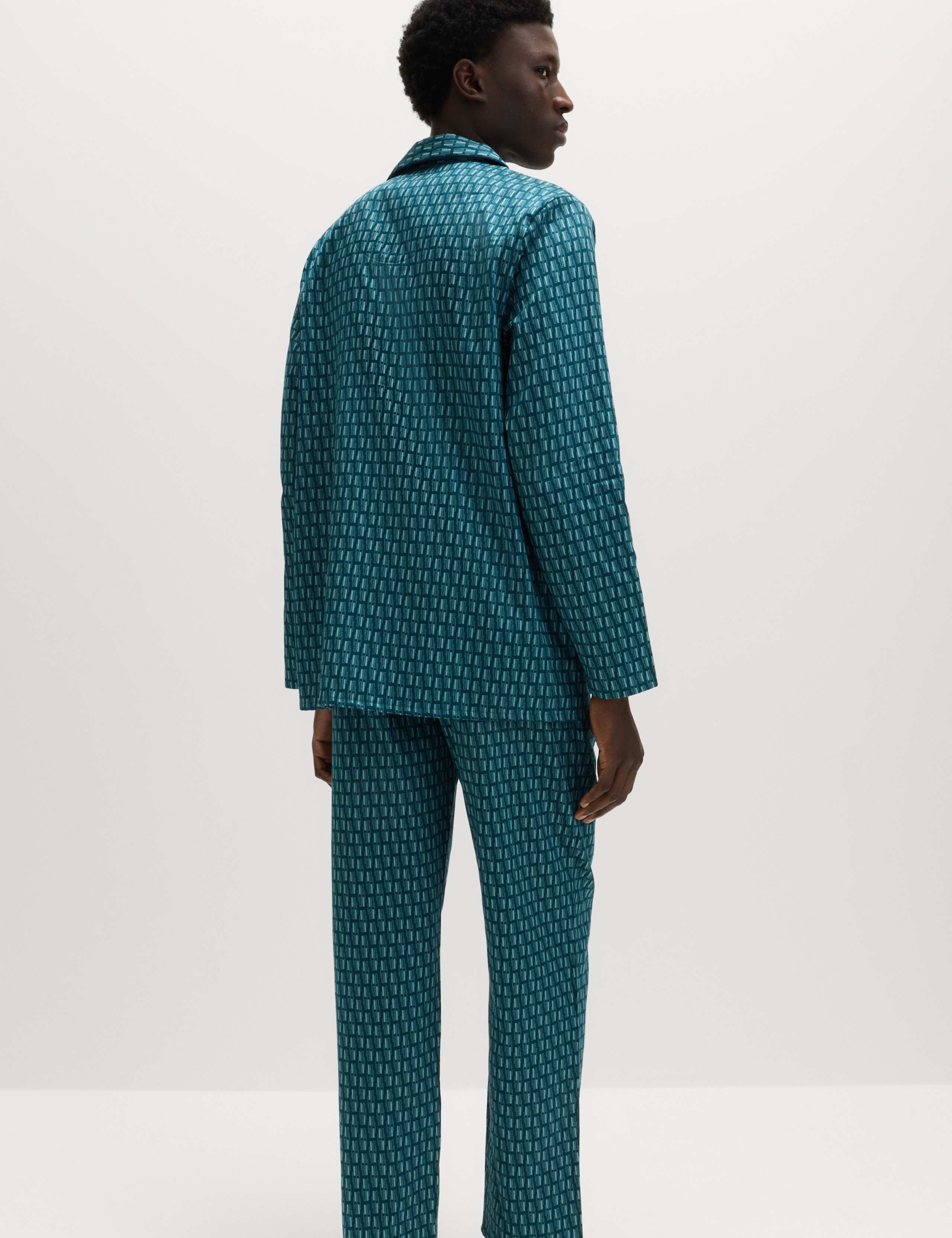 Pure Cotton Geometric Print Pyjama Set 5 of 6