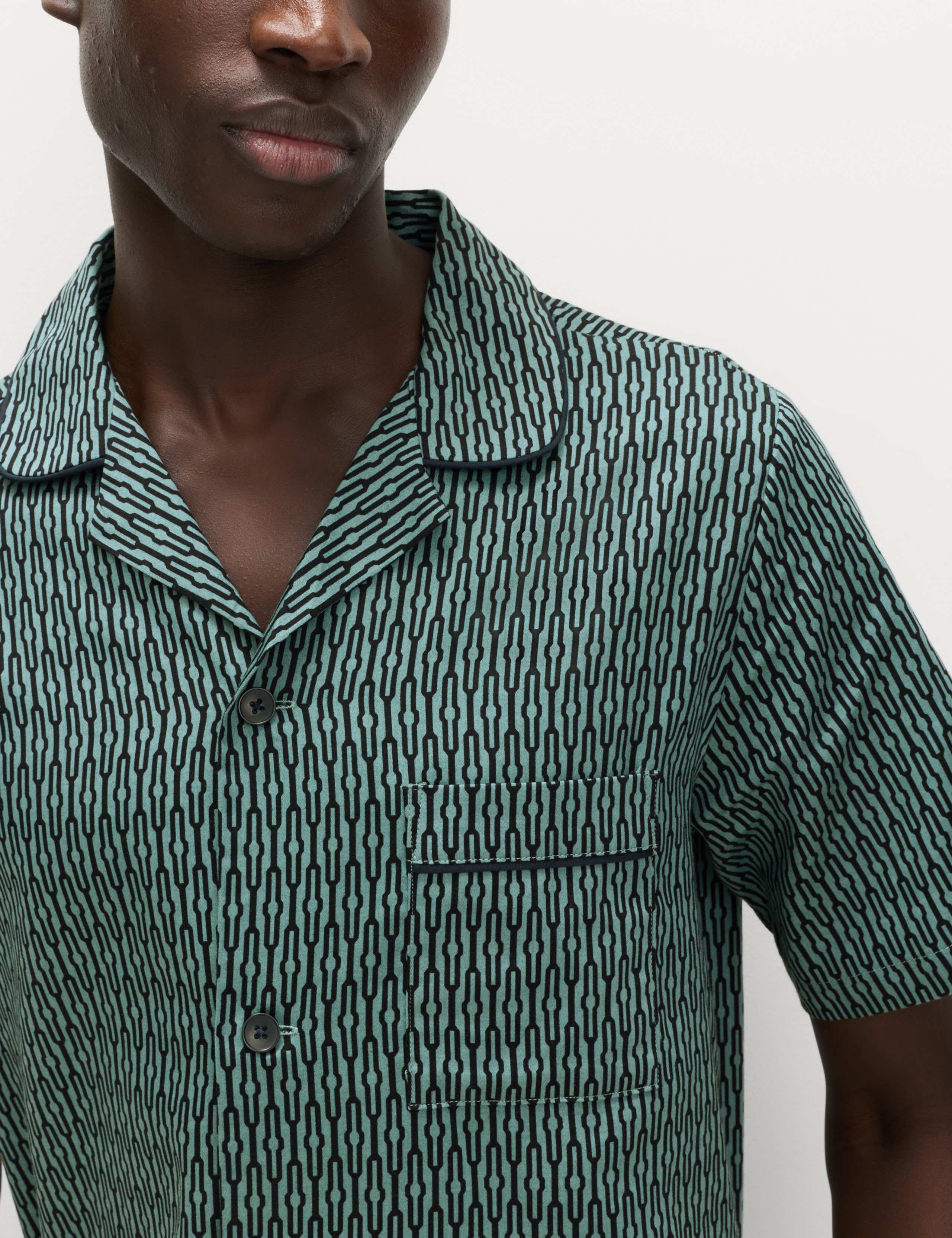 Pure Cotton Geometric Print Pyjama Set 3 of 6