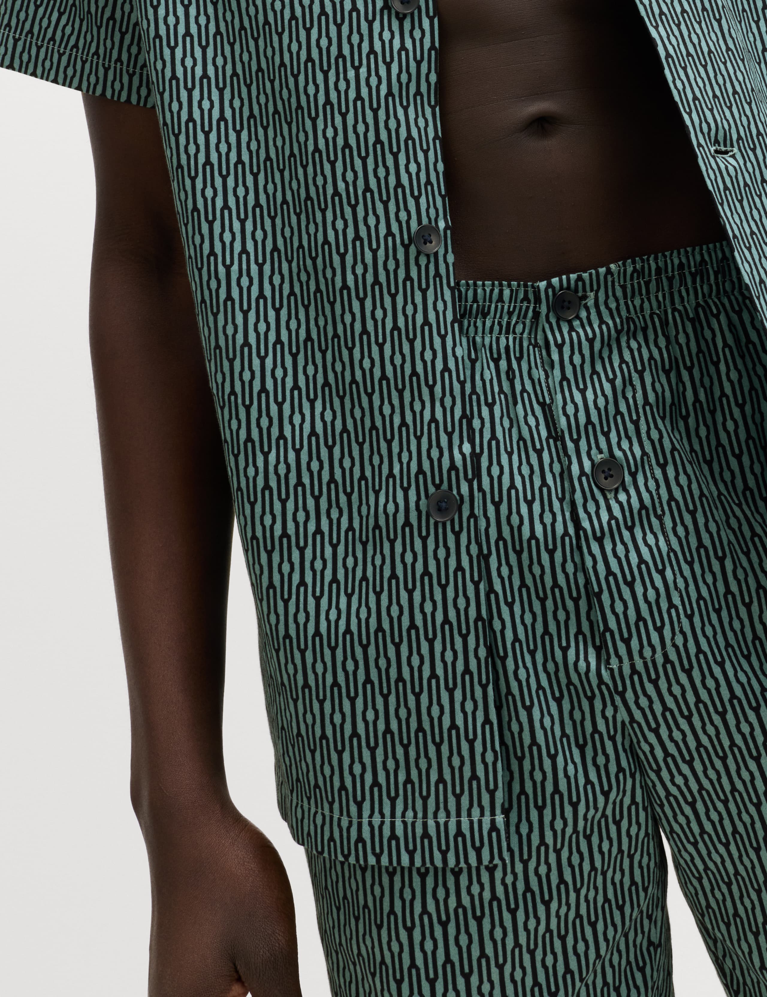 Pure Cotton Geometric Print Pyjama Set 4 of 6