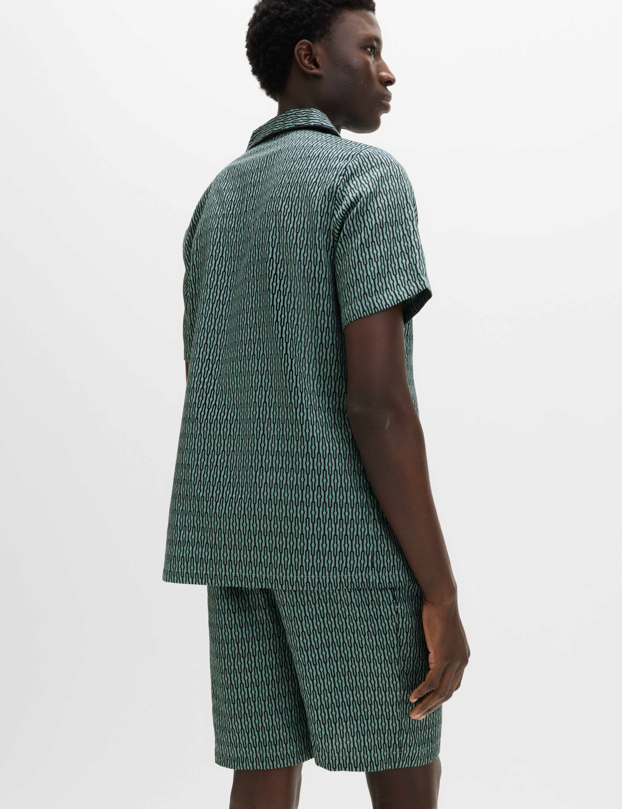 Pure Cotton Geometric Print Pyjama Set 5 of 6