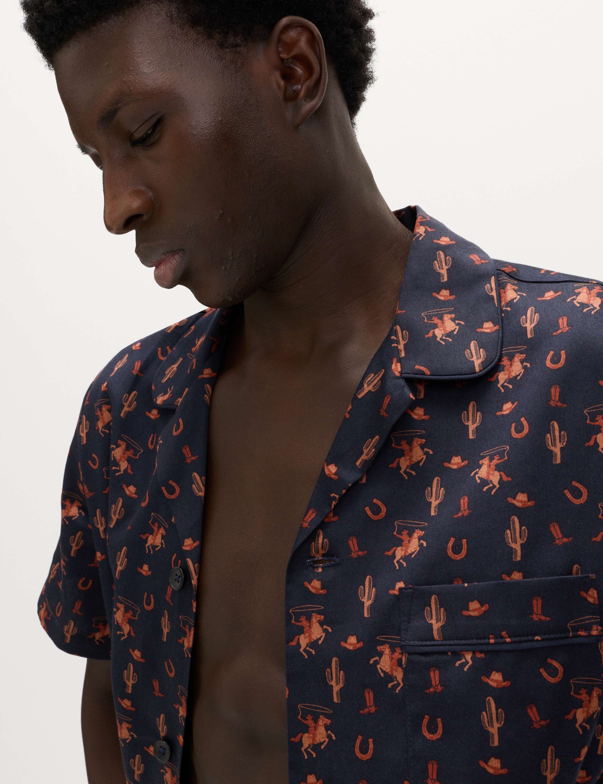 Pure Cotton Cowboy Print Pyjama Set 3 of 6