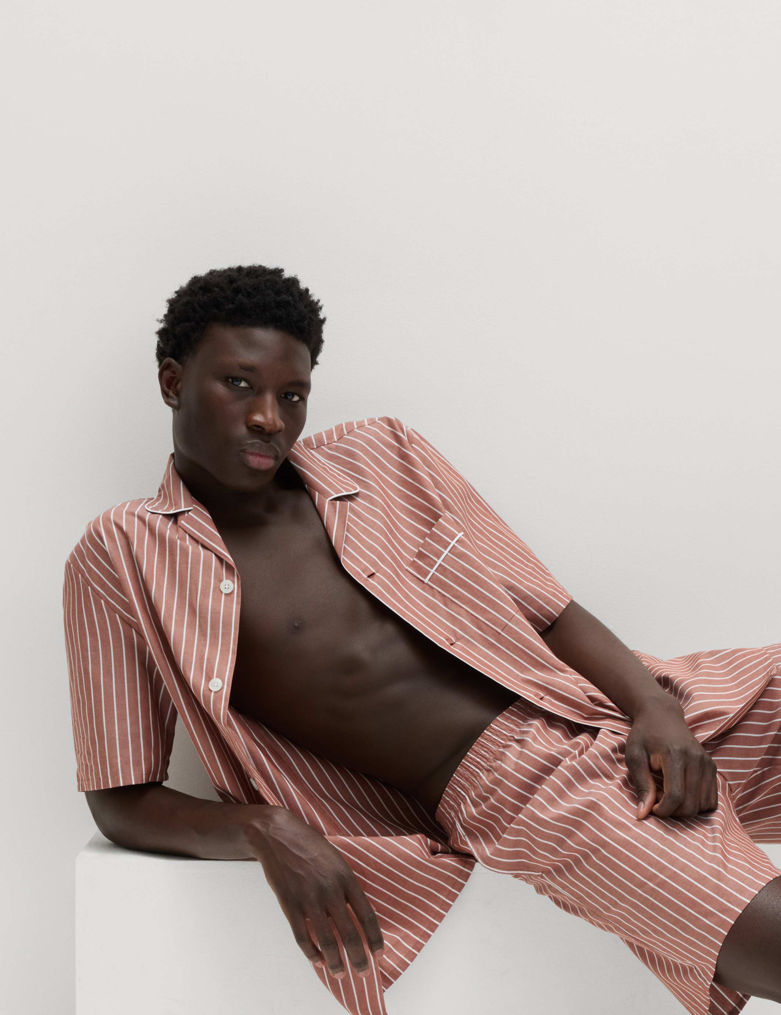 Pure Cotton Striped Pyjama Set 7 of 7