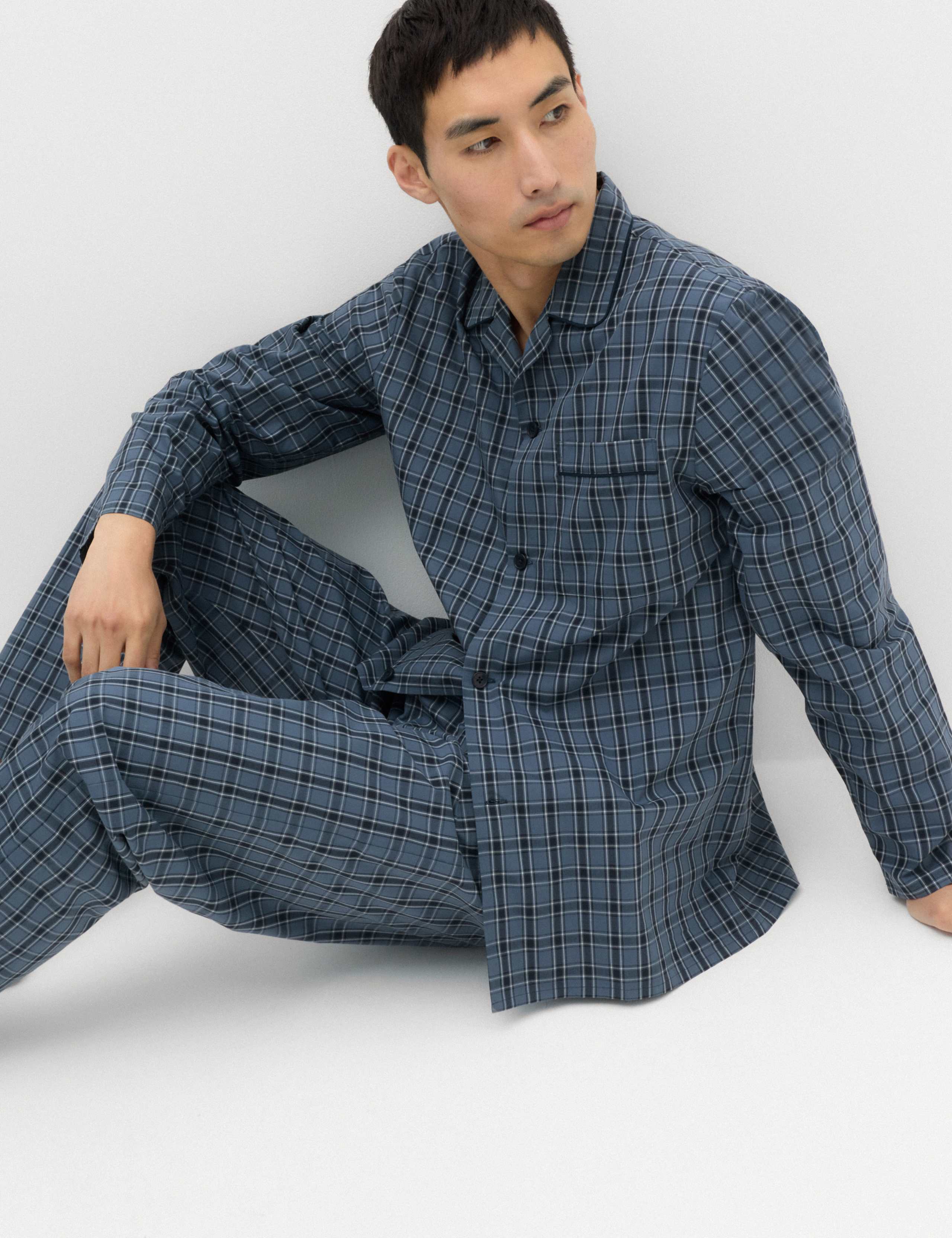 Pure Cotton Classic Checked Pyjama Set 6 of 6