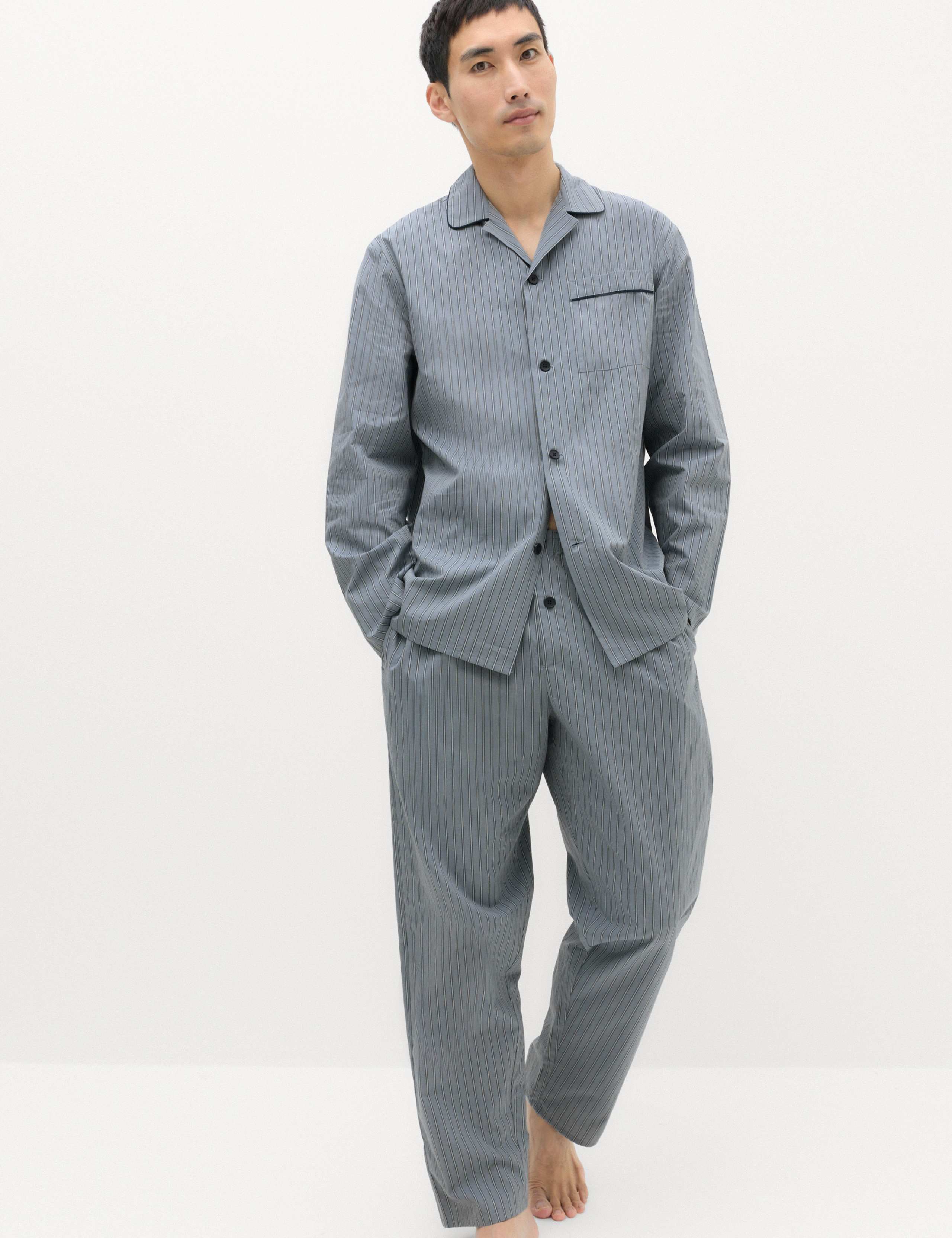 Pure Cotton Striped Pyjama Set 3 of 6