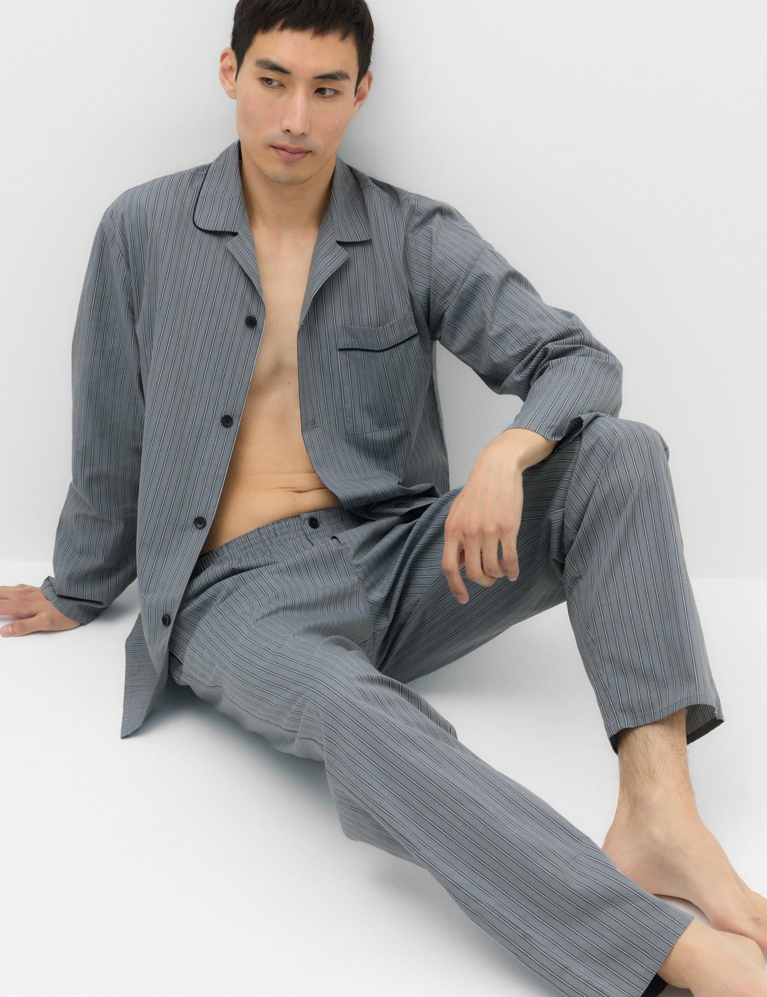 Pure Cotton Striped Pyjama Set 6 of 6