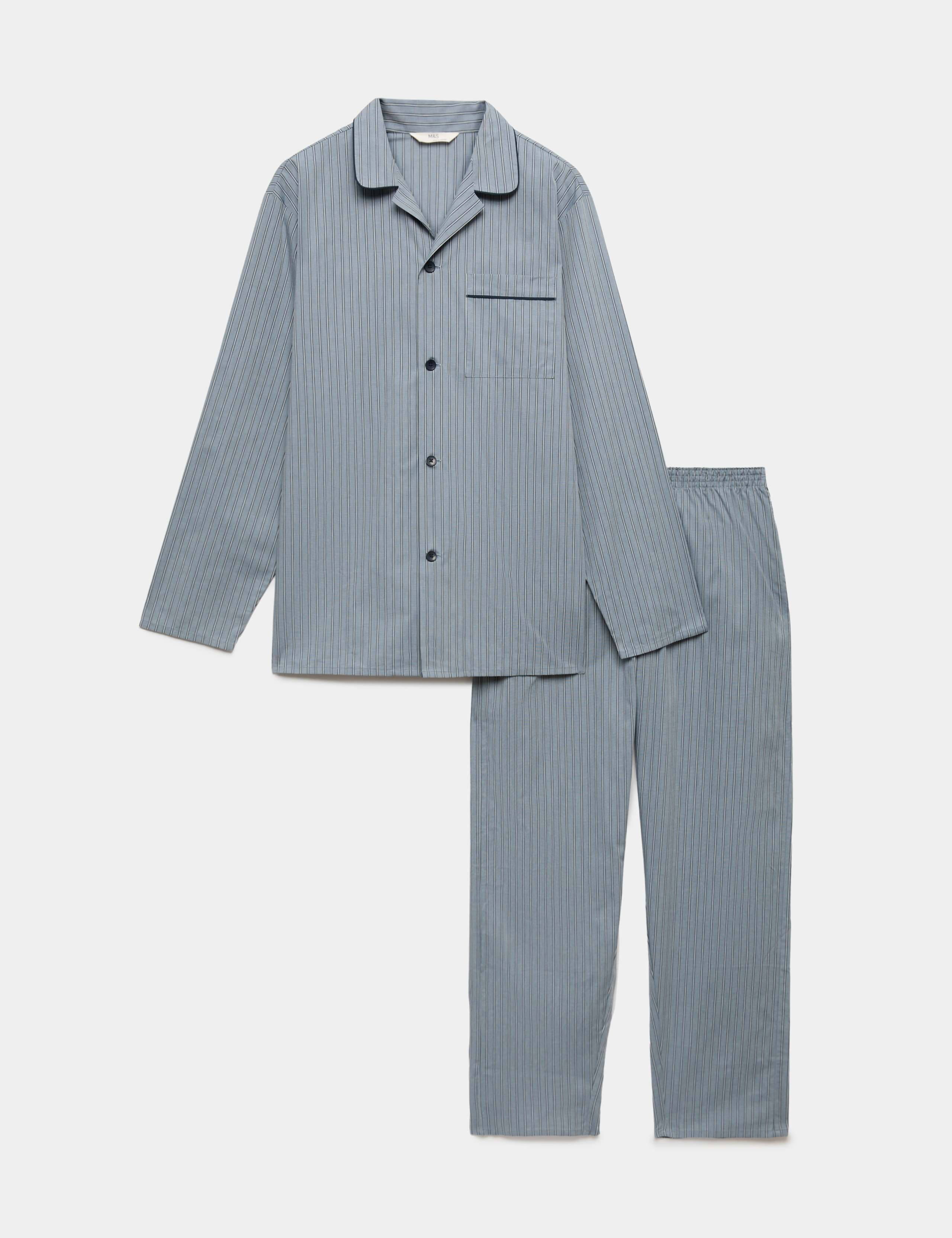 Pure Cotton Striped Pyjama Set 2 of 6