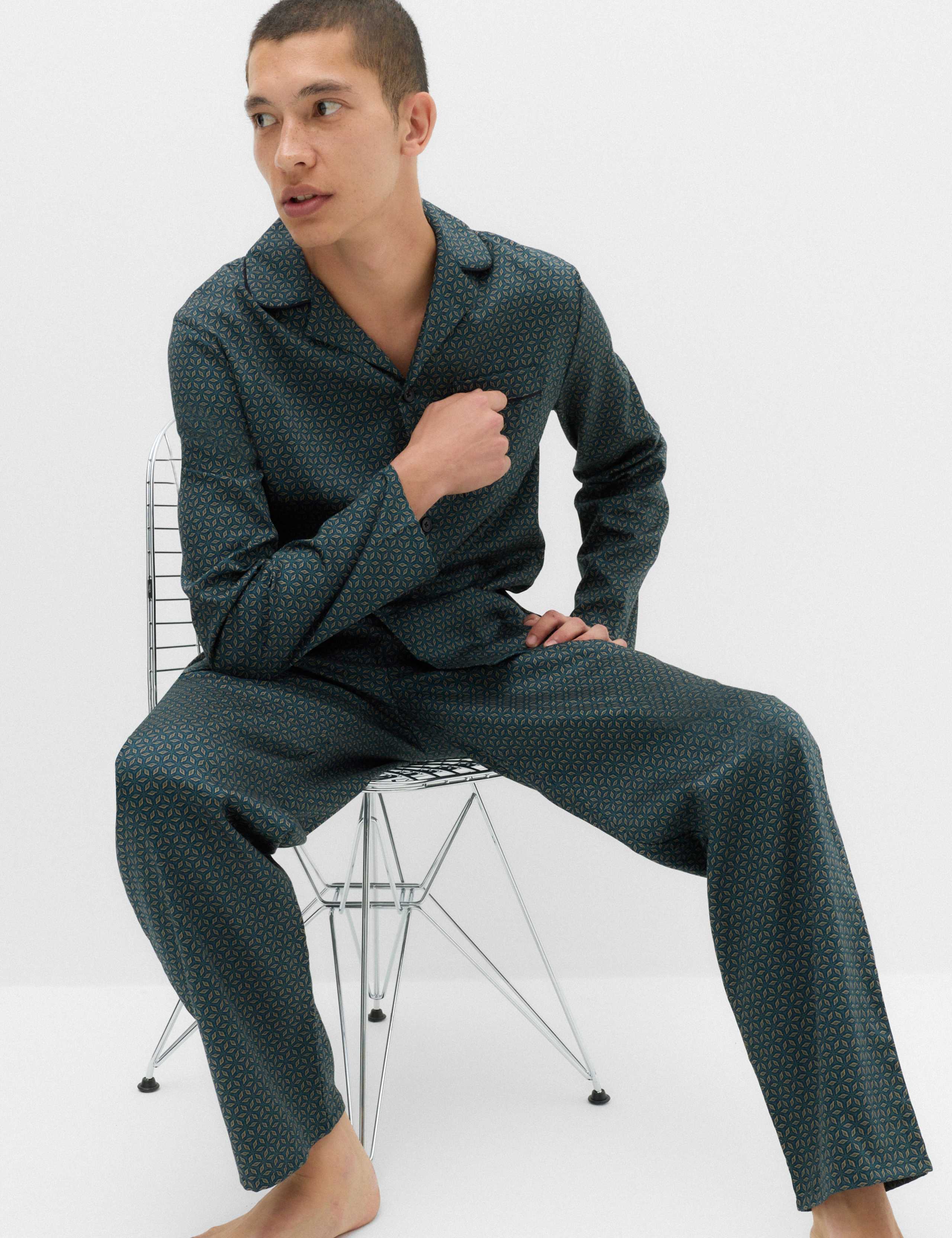 Pure Cotton Mosaic Print Pyjama Set 6 of 6