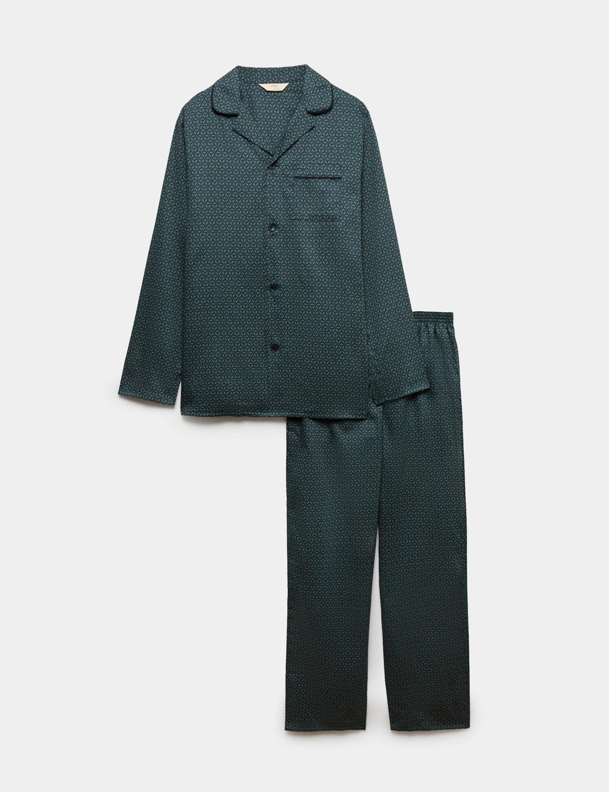 Pure Cotton Mosaic Print Pyjama Set 2 of 6