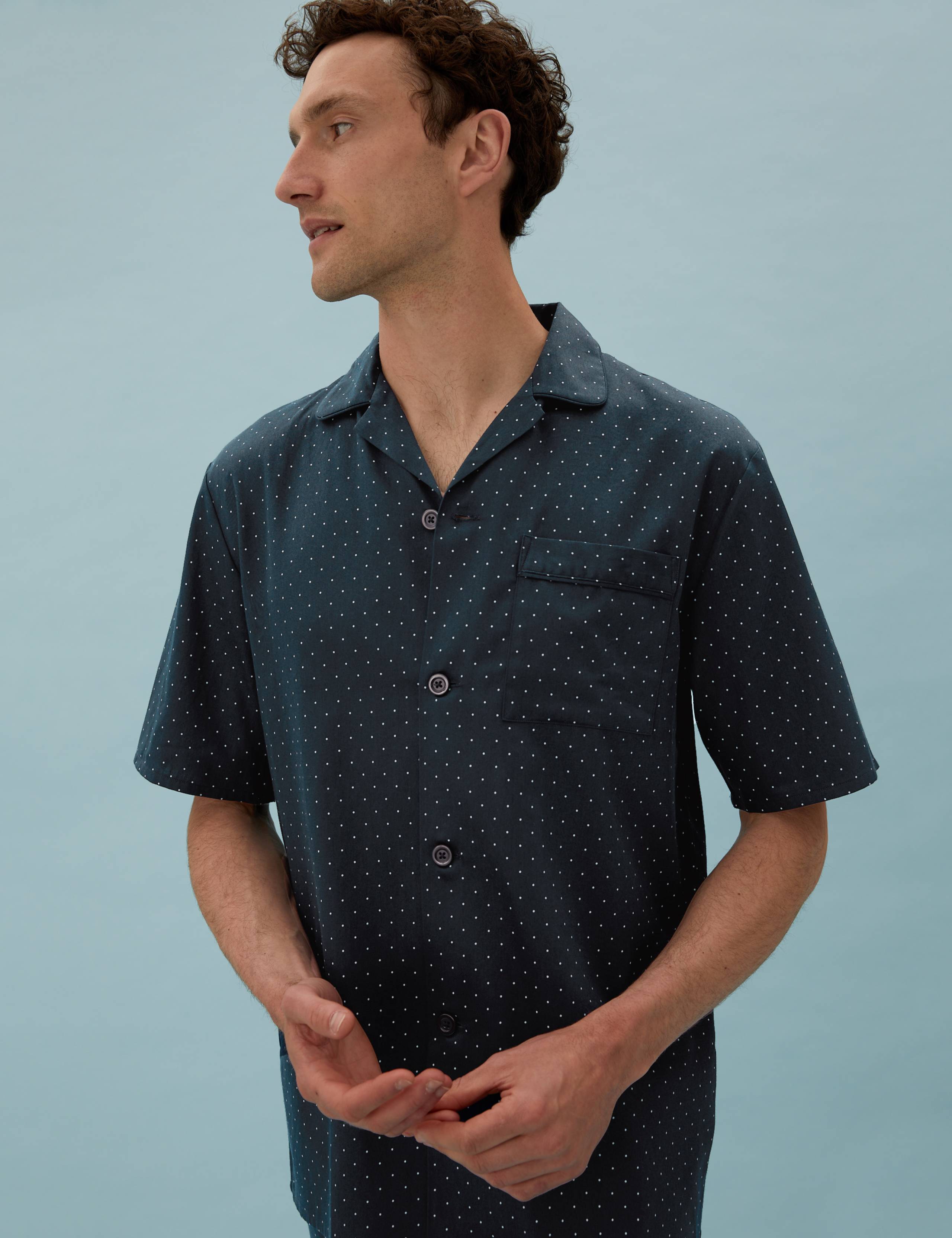 Pure Cotton Polka Dot Pyjama Set 2 of 5