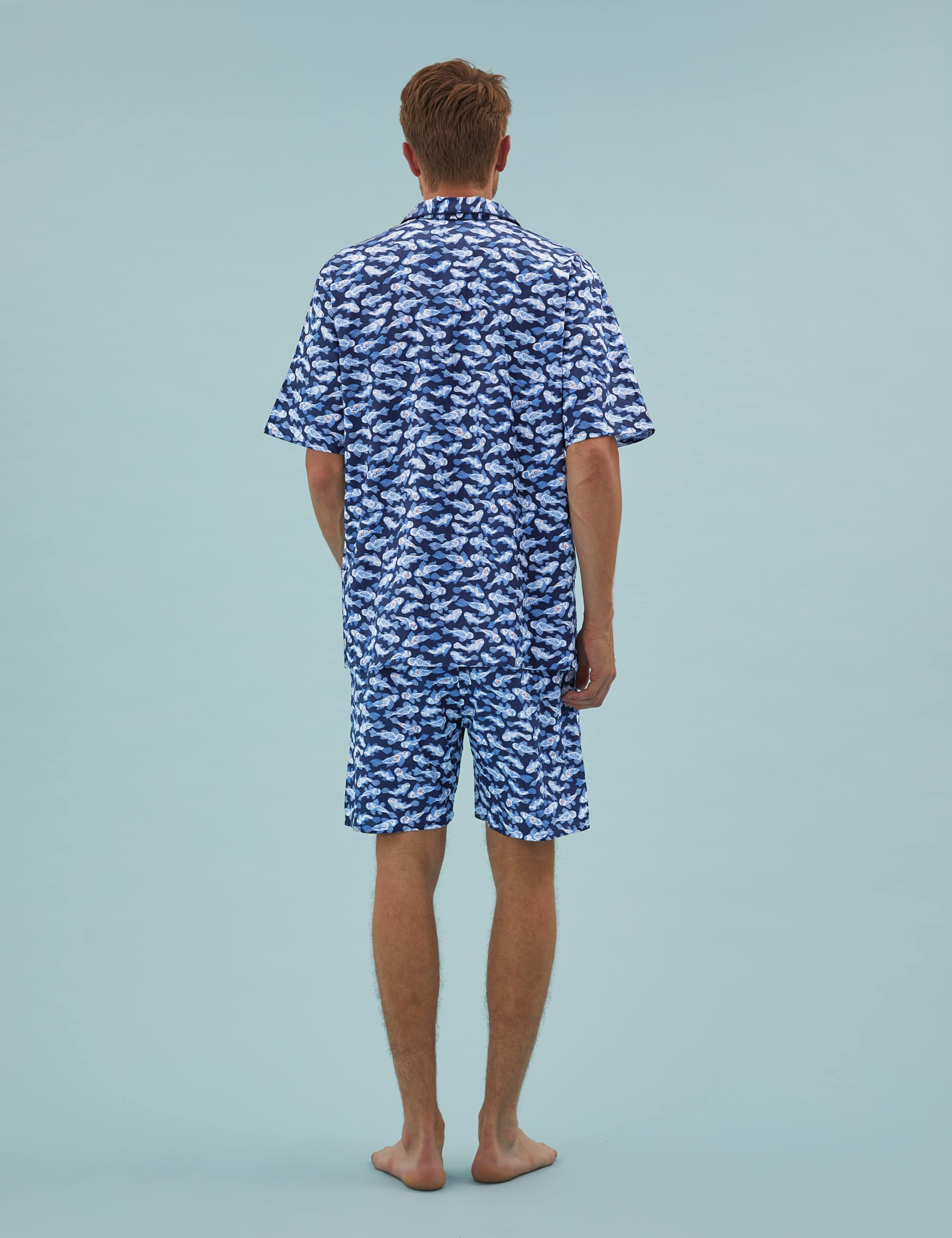 Pure Cotton Fish Print Pyjama 3 of 4