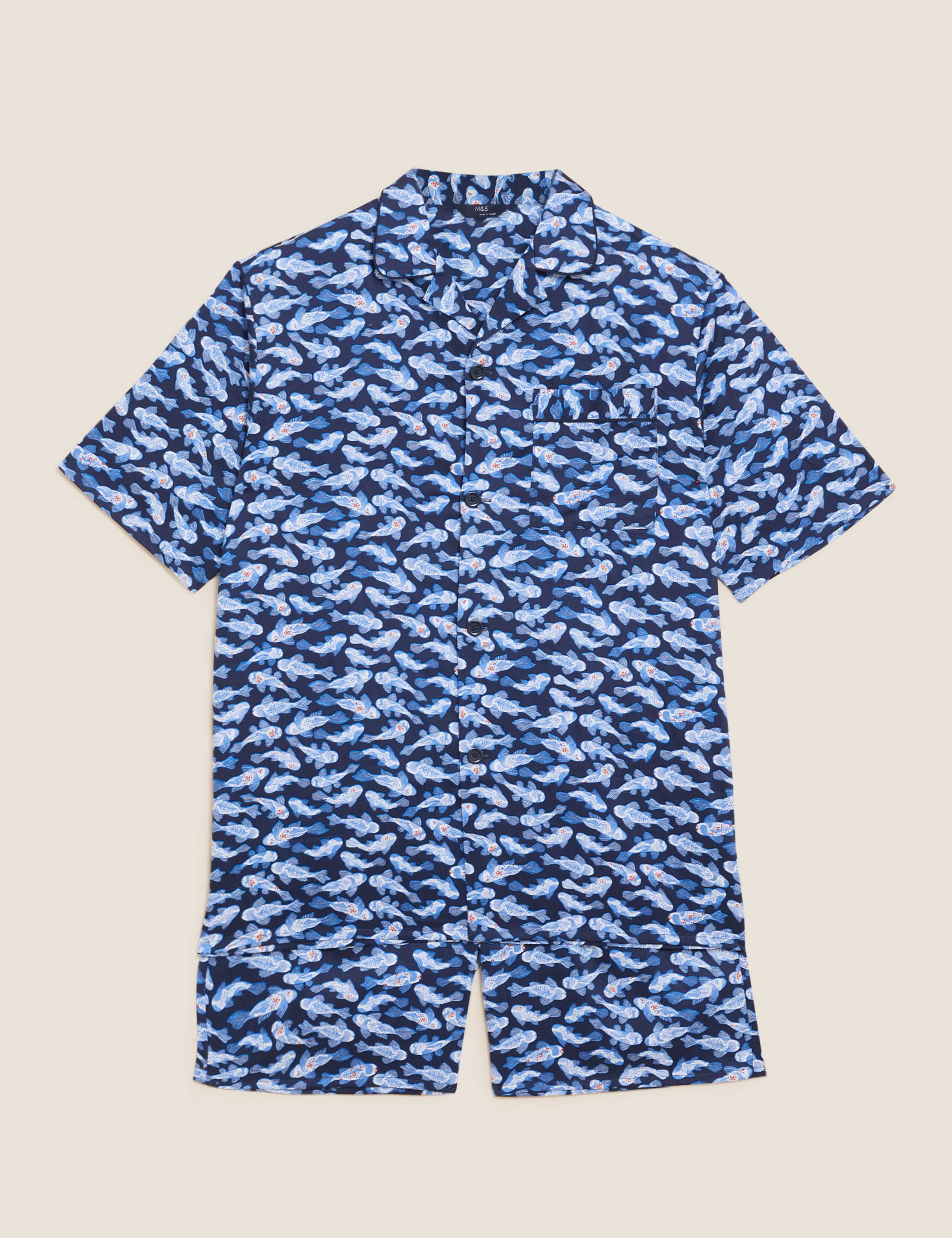 Pure Cotton Fish Print Pyjama 2 of 4