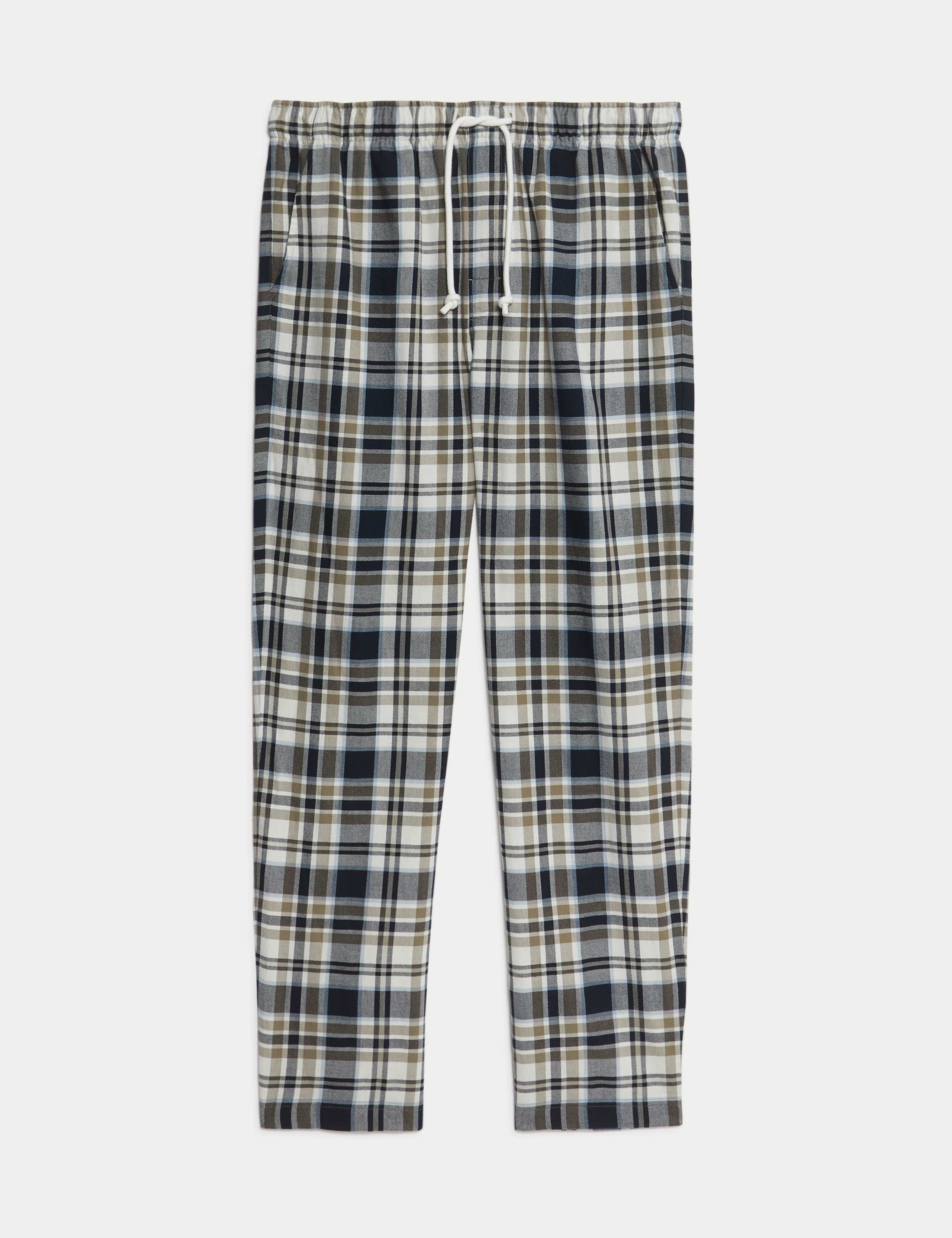 Pure Cotton Checked Loungewear Bottoms 2 of 5