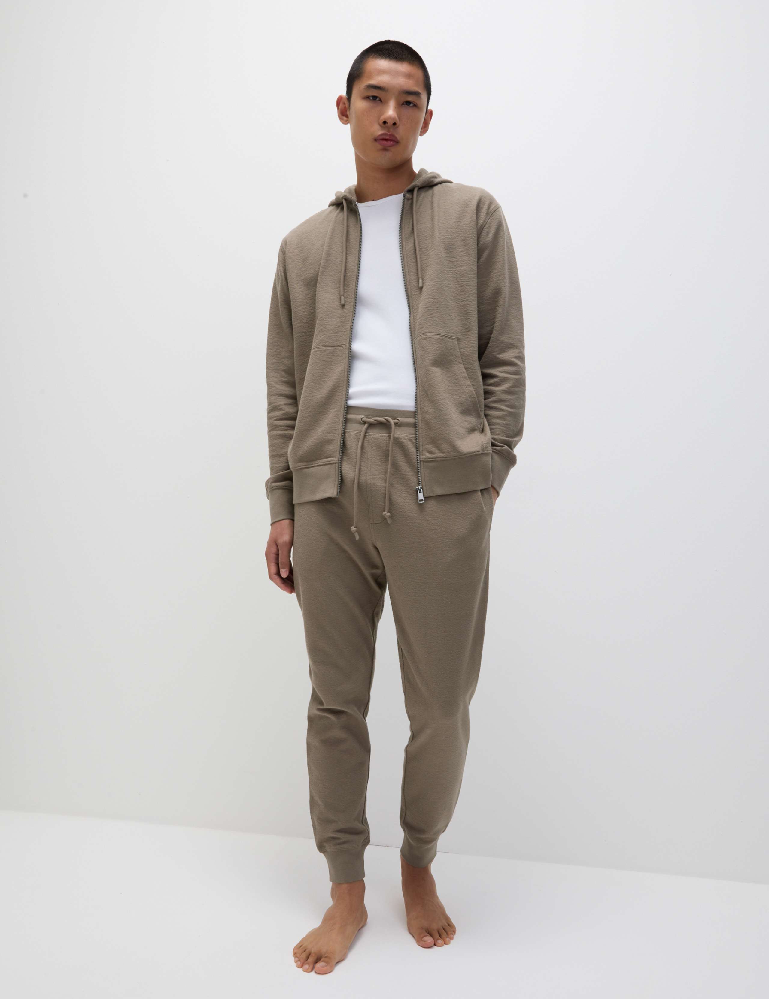 Pure Cotton Textured Zip Through Hoodie 5 of 7