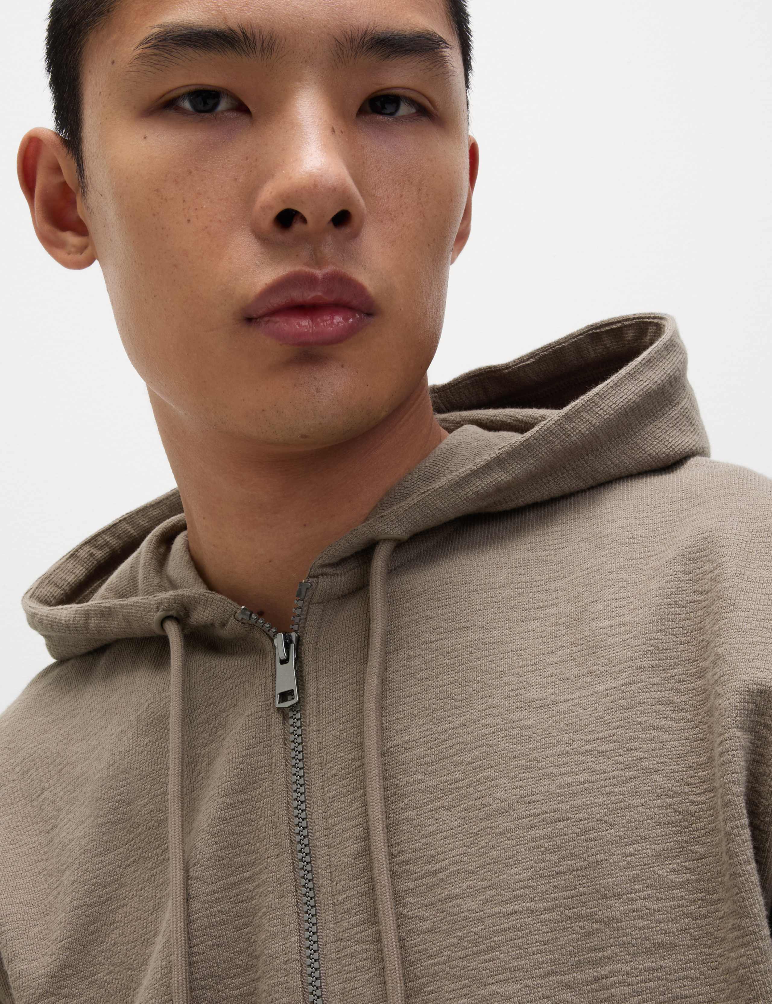 Pure Cotton Textured Zip Through Hoodie 7 of 7