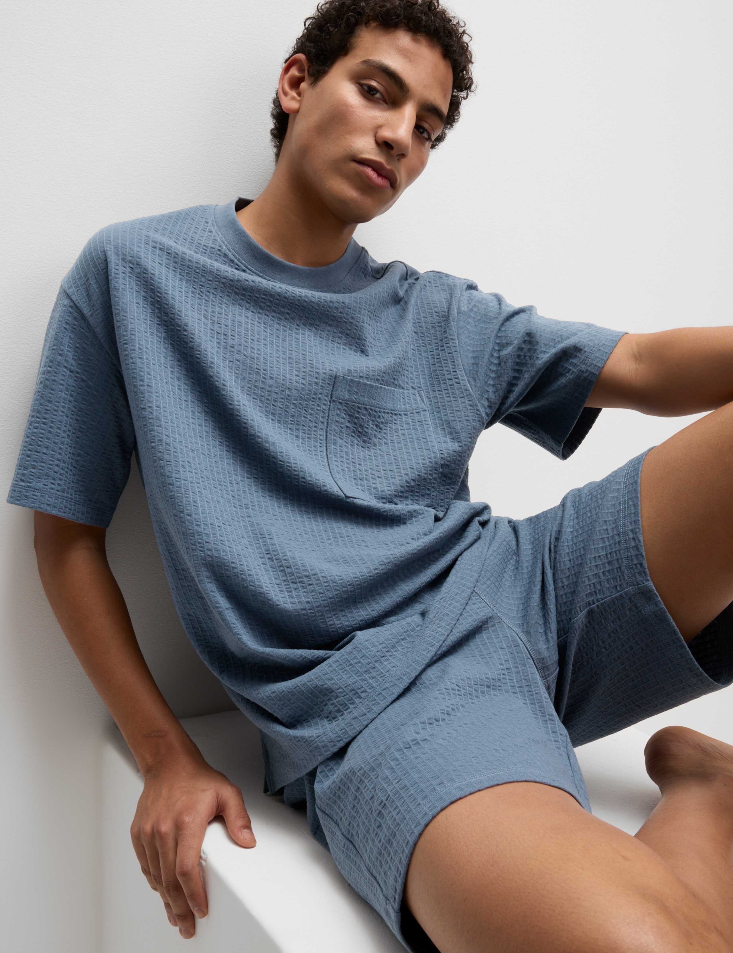 Cotton Rich Textured Loungewear Top 1 of 5