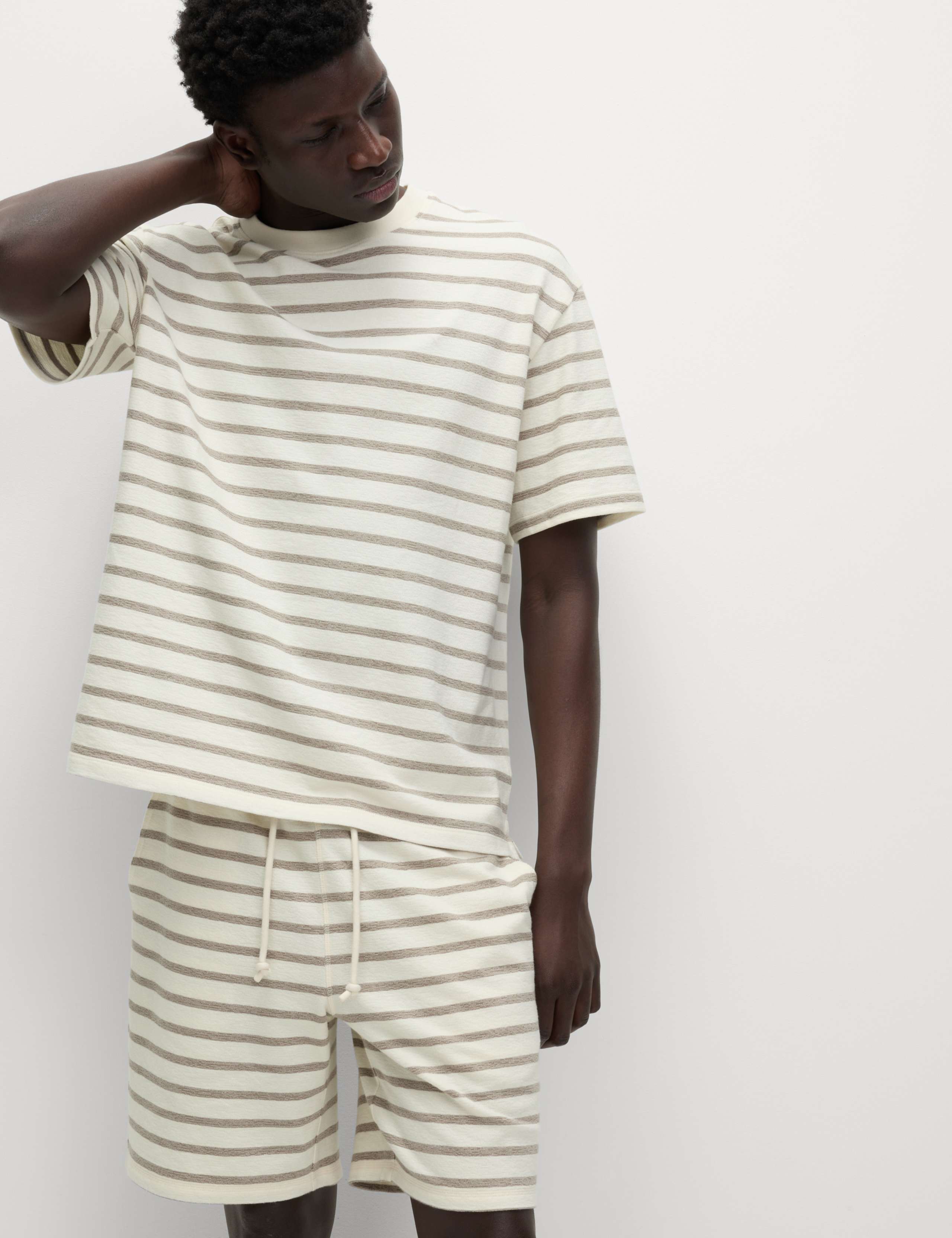 Pure Cotton Textured Striped Loungewear Top 3 of 4