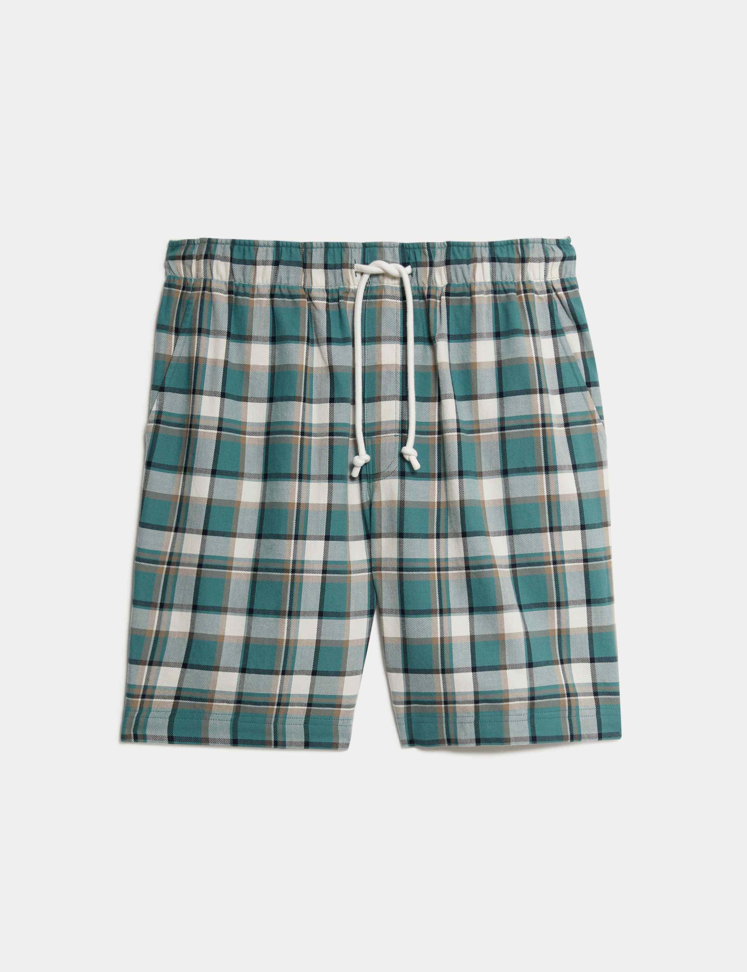 Pure Cotton Checked Loungewear Shorts 2 of 4