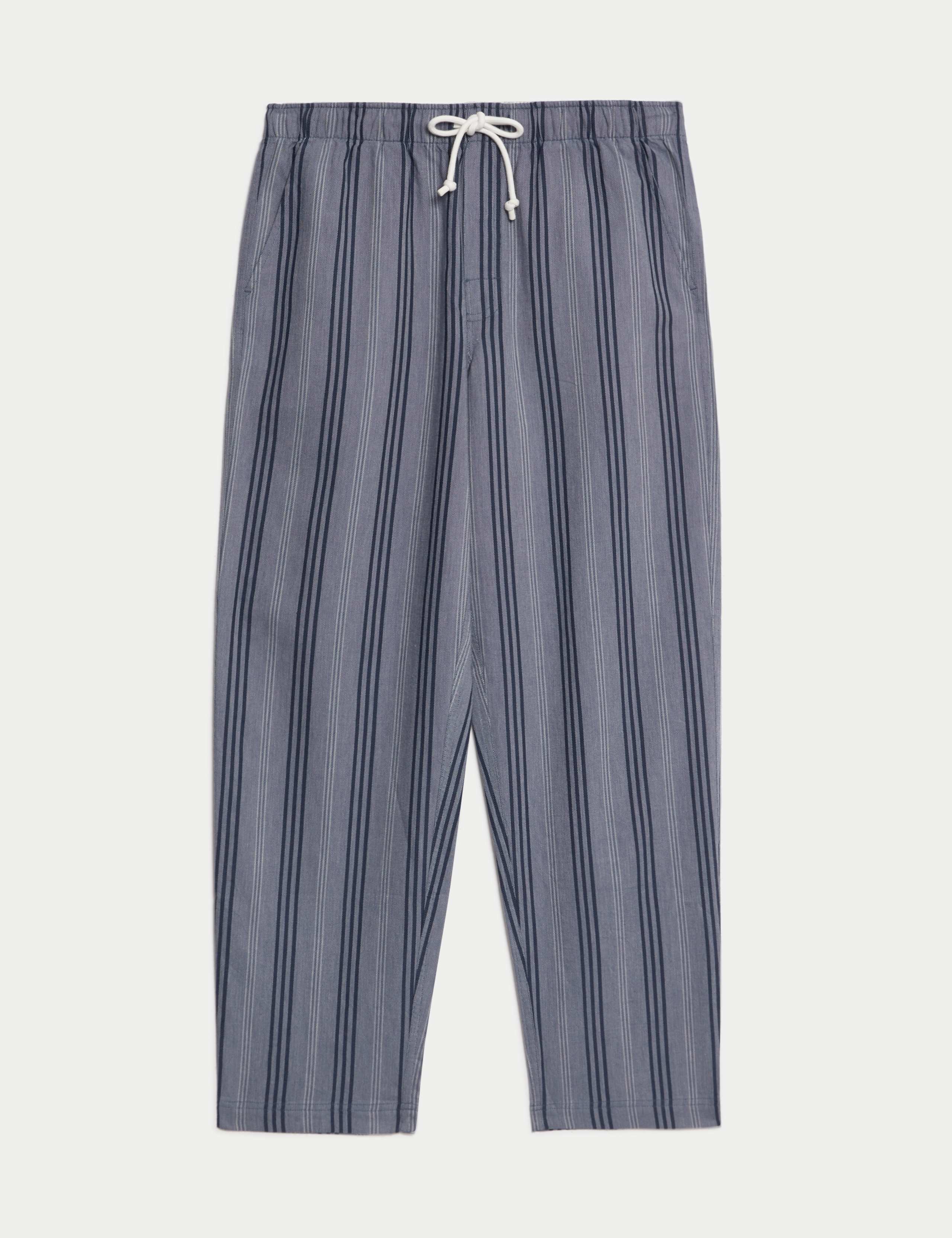 Pure Cotton Striped Loungewear Bottoms 2 of 5