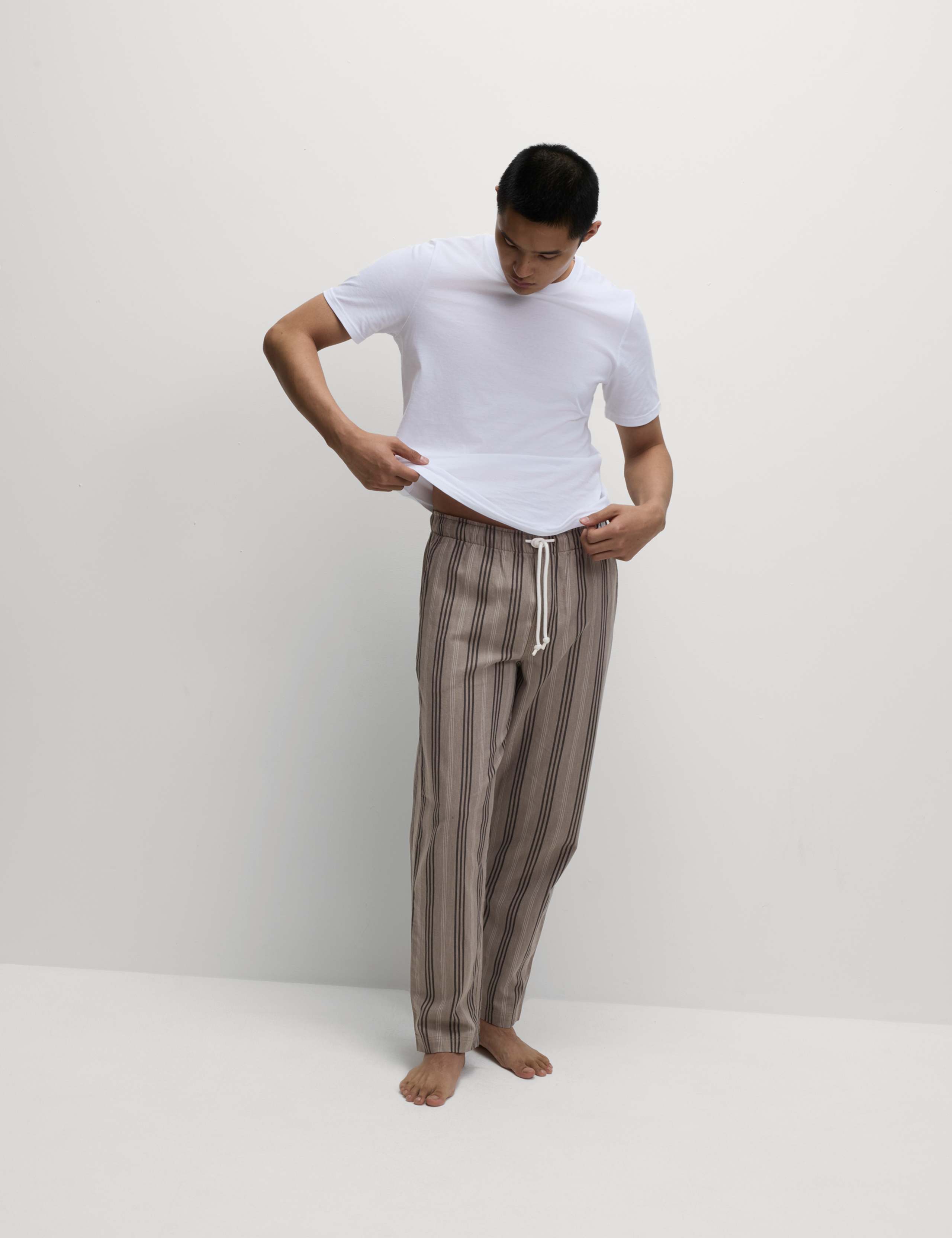 Pure Cotton Striped Loungewear Bottoms 4 of 5