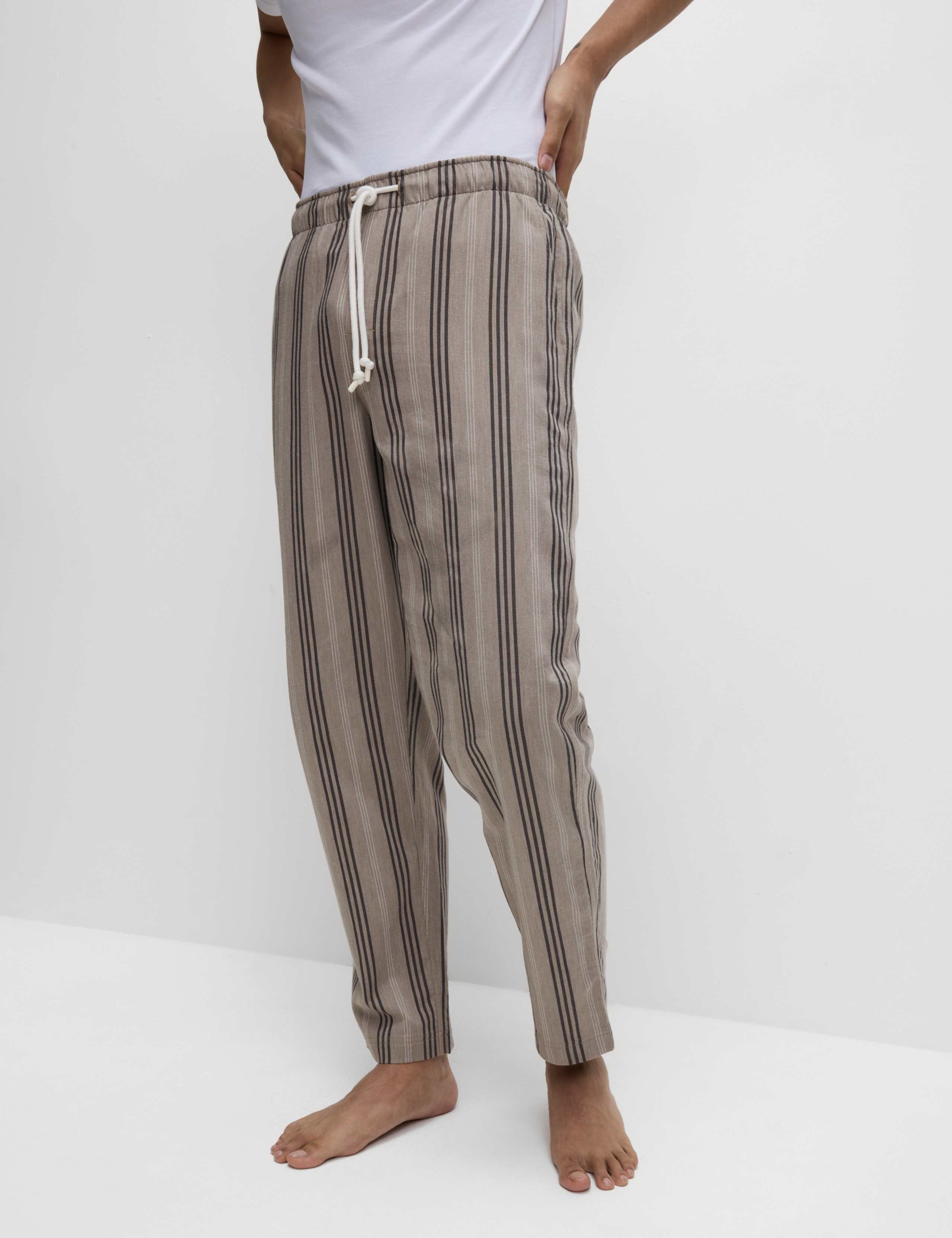 Pure Cotton Striped Loungewear Bottoms 5 of 5