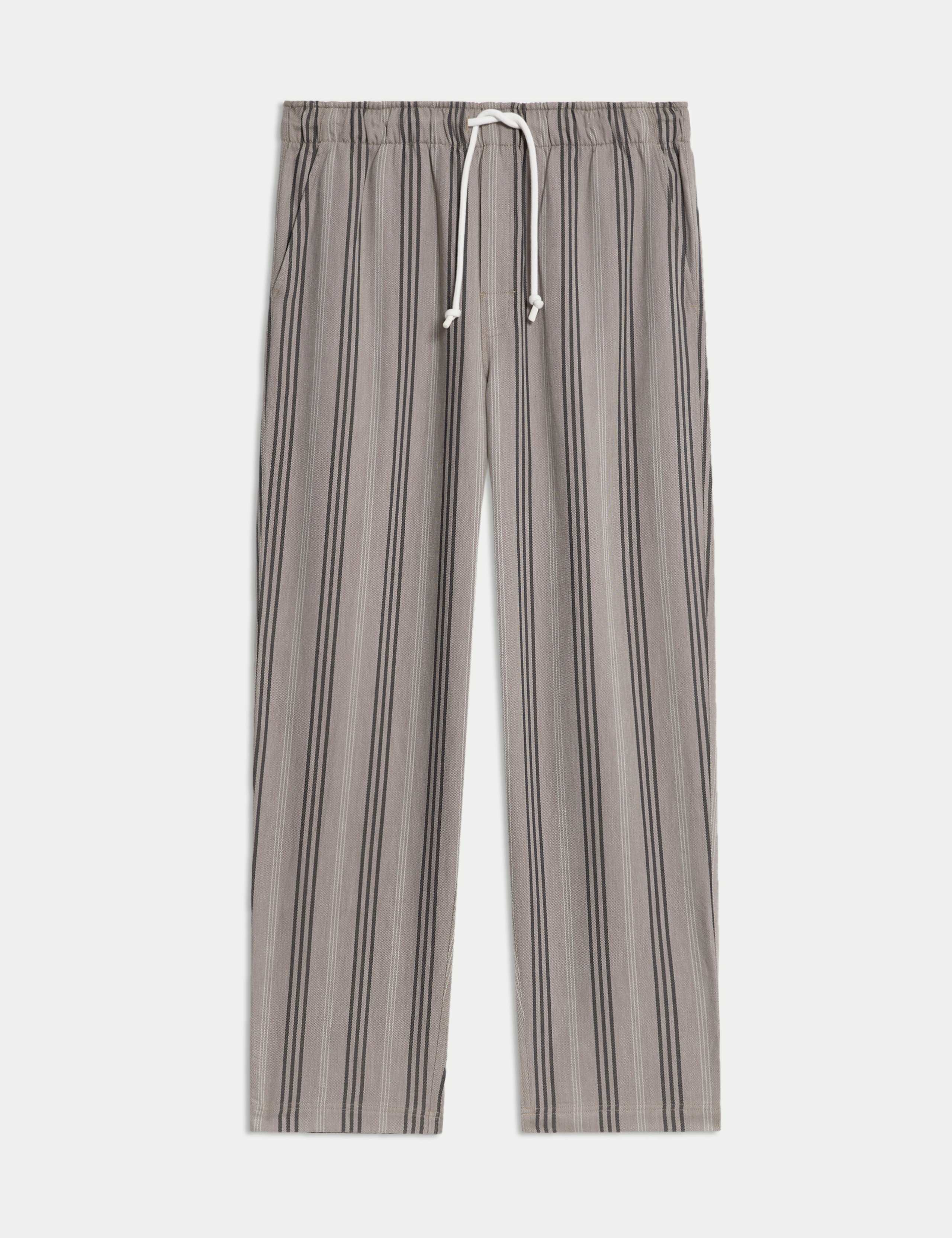 Pure Cotton Striped Loungewear Bottoms 2 of 5