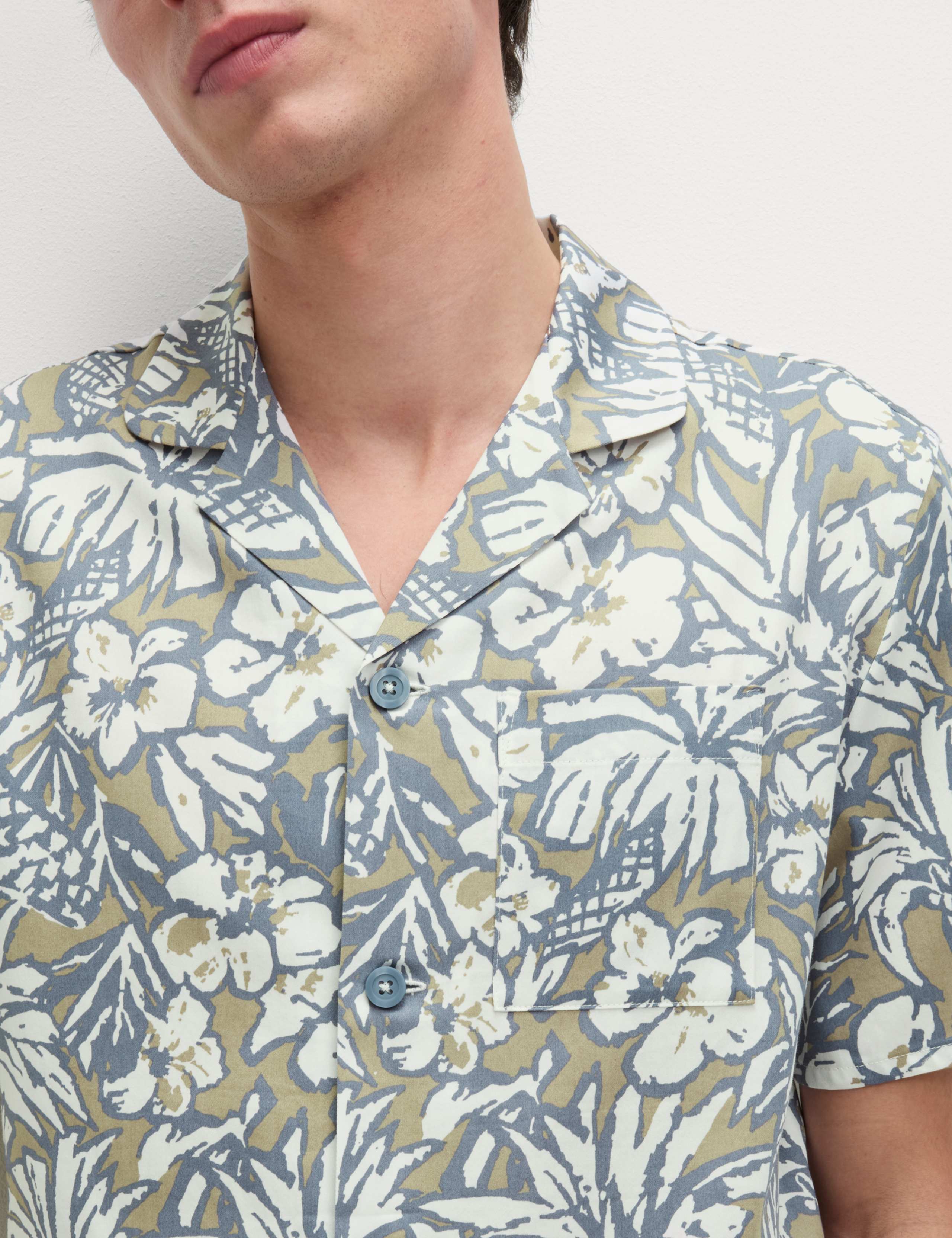 Pure Cotton Tropical Print Pyjama Set 3 of 5