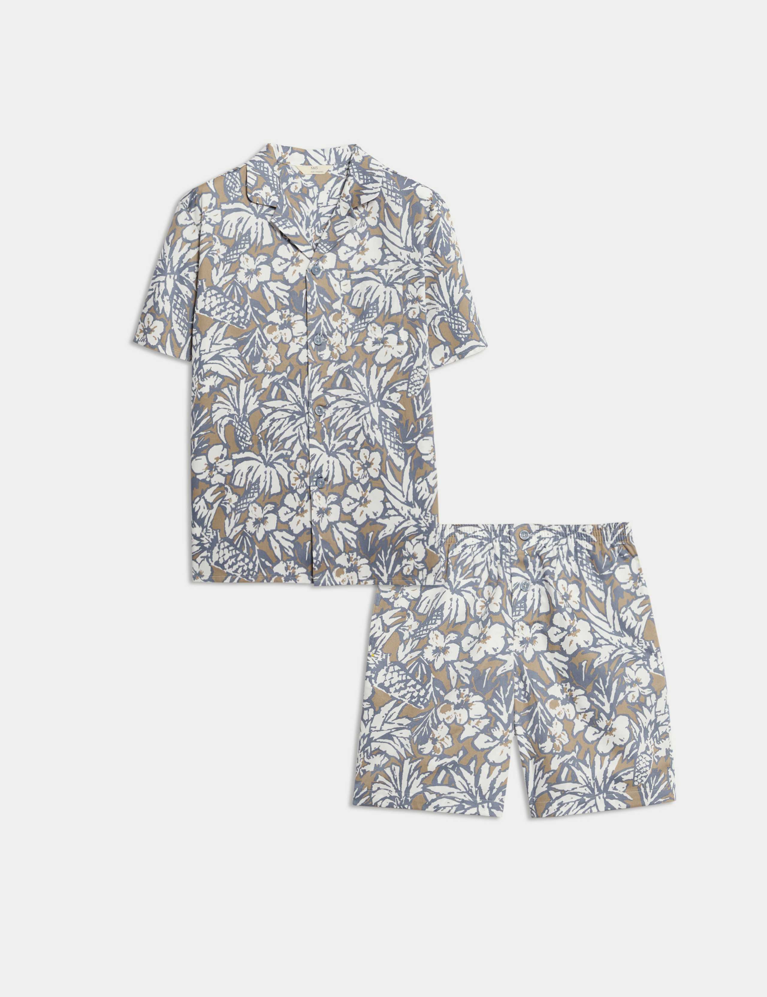 Pure Cotton Tropical Print Pyjama Set 2 of 5