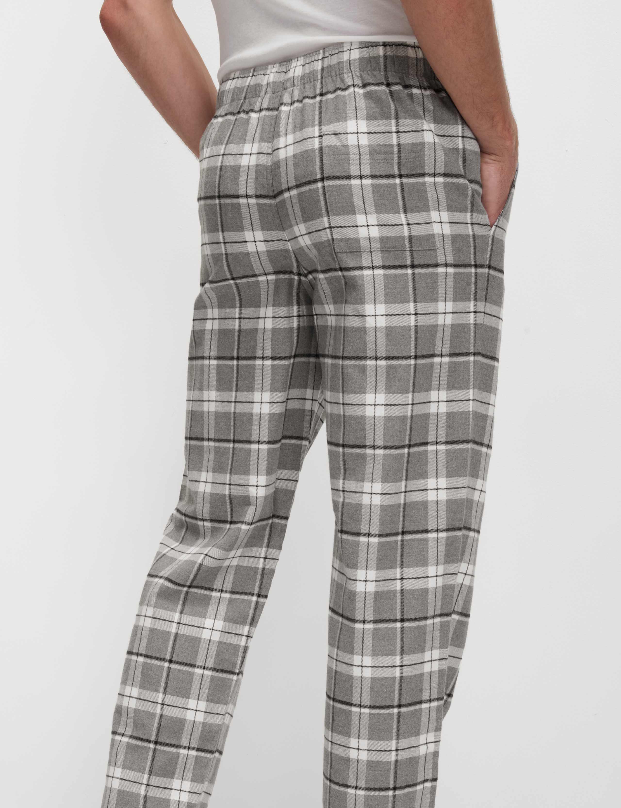 Pure Cotton Checked Loungewear Bottoms 6 of 6
