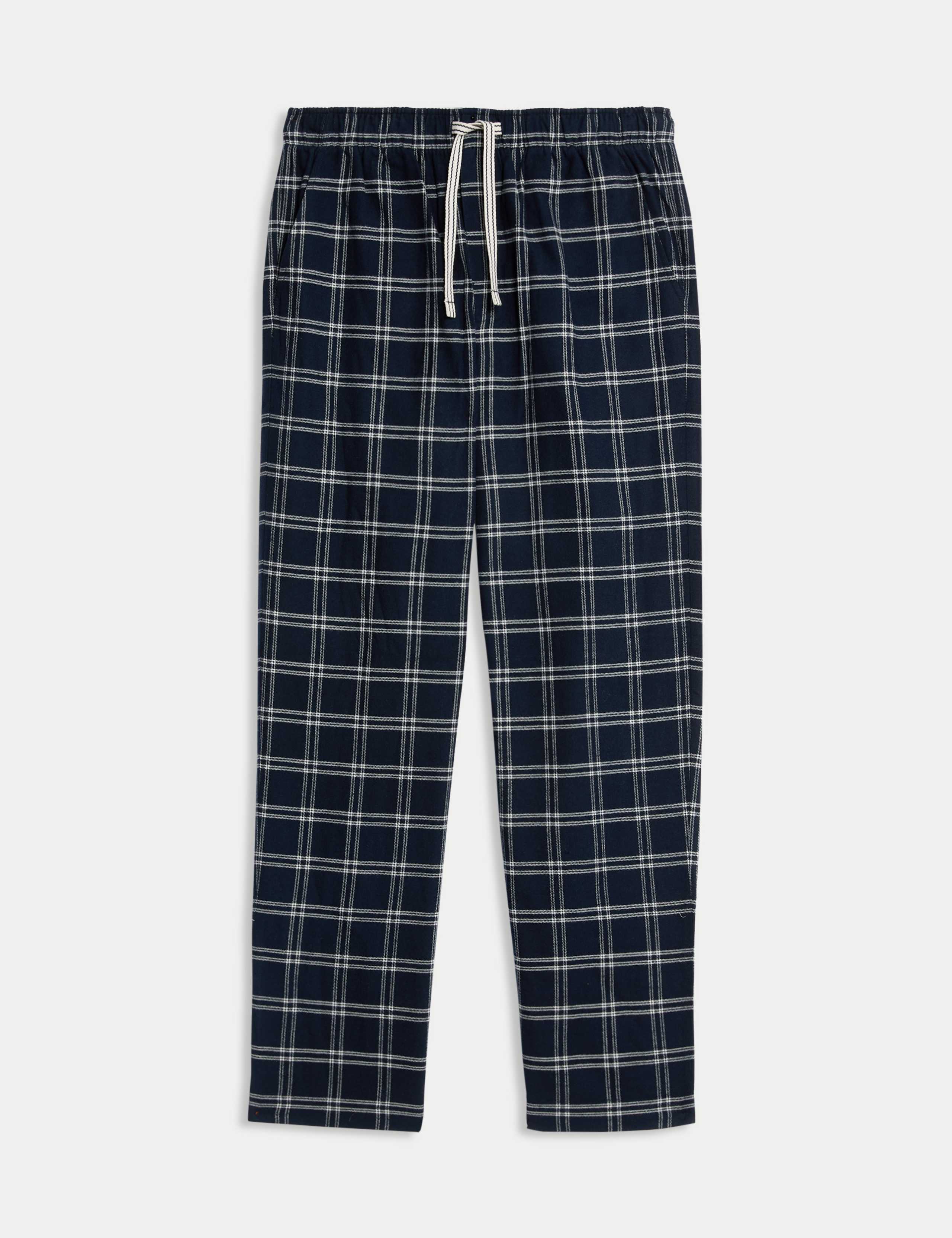 Pure Cotton Checked Pyjama Bottoms 2 of 5
