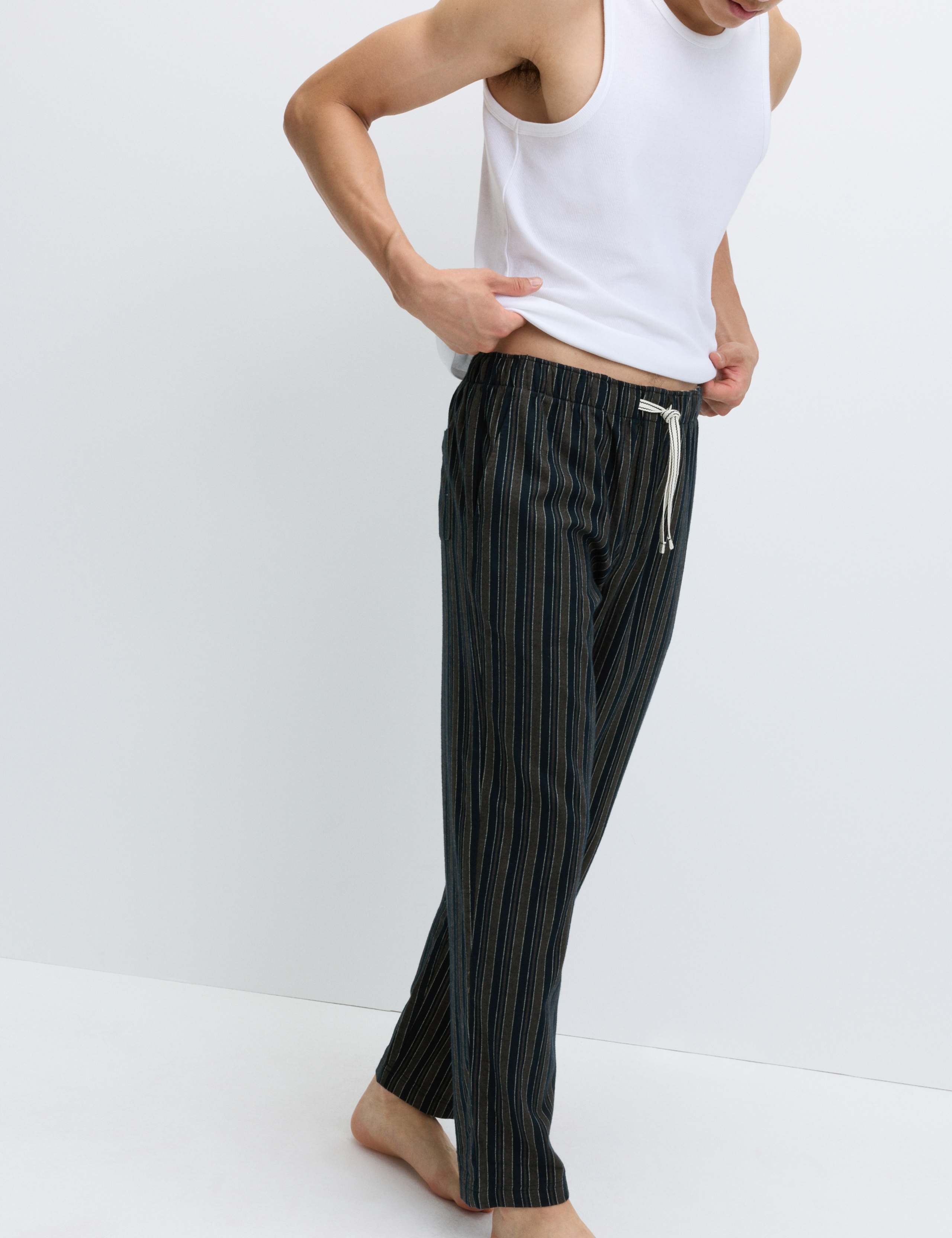 Pure Cotton Striped Loungewear Bottoms 3 of 5