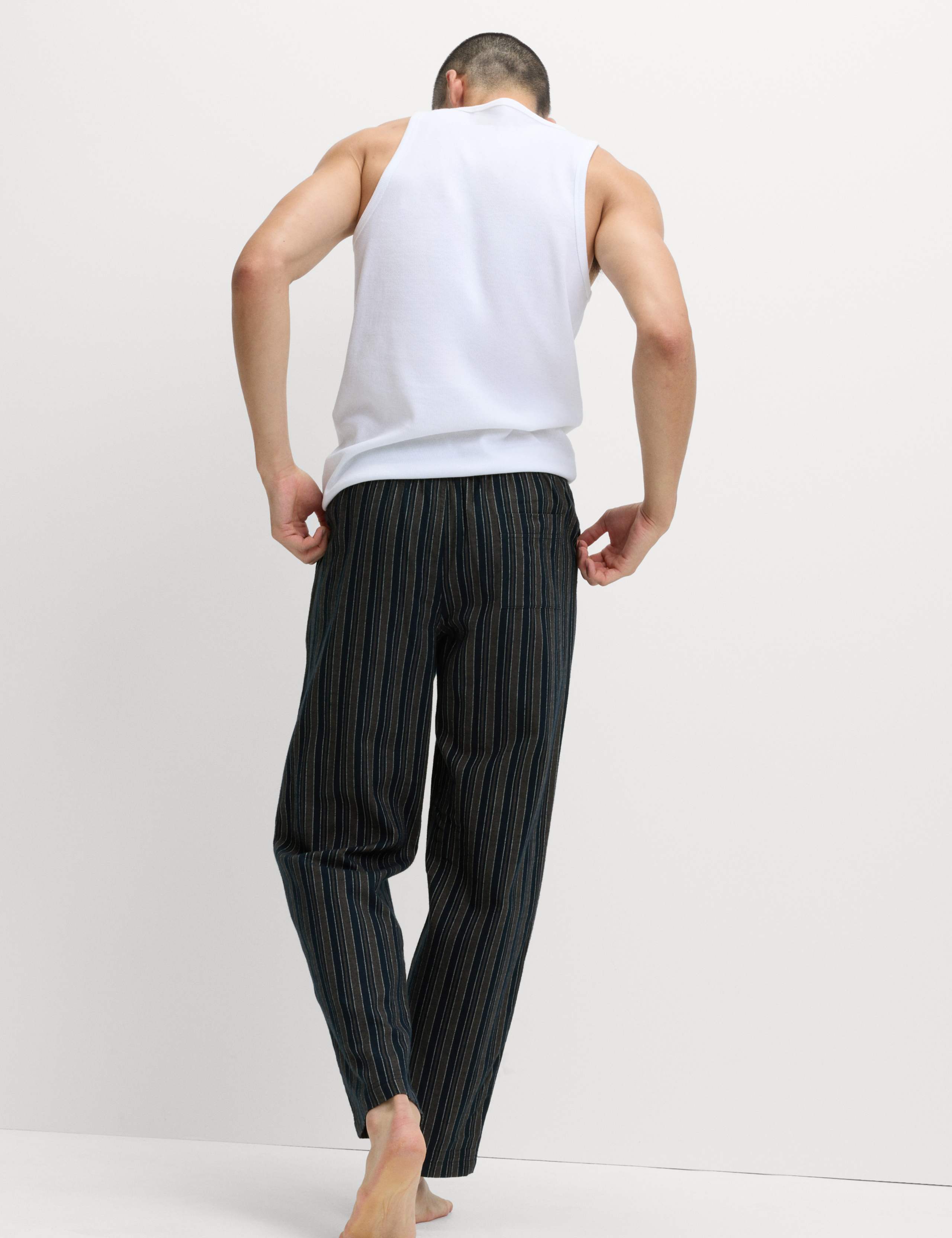 Pure Cotton Striped Loungewear Bottoms 4 of 5