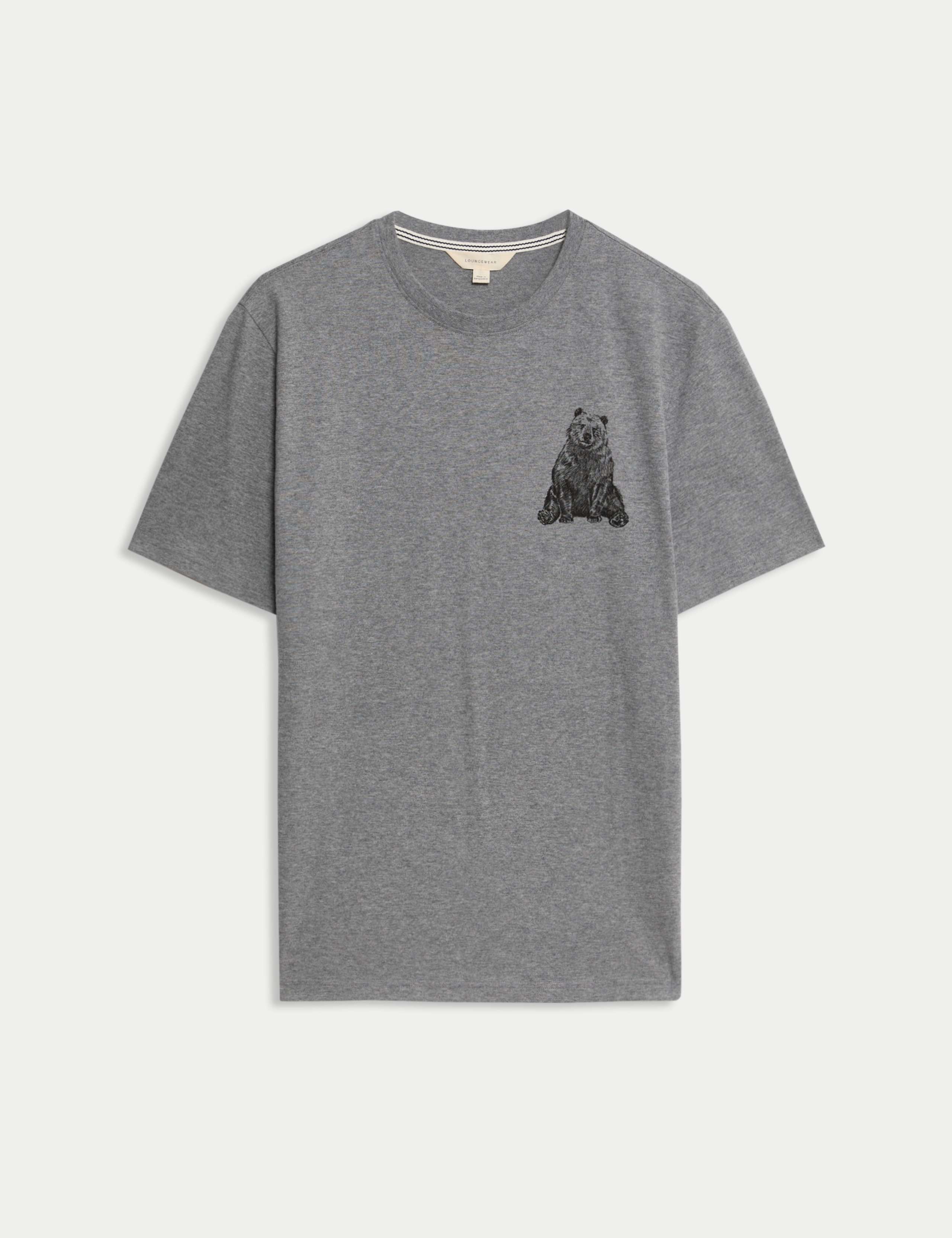 Pure Cotton Bear Graphic Loungewear T-Shirt 2 of 5
