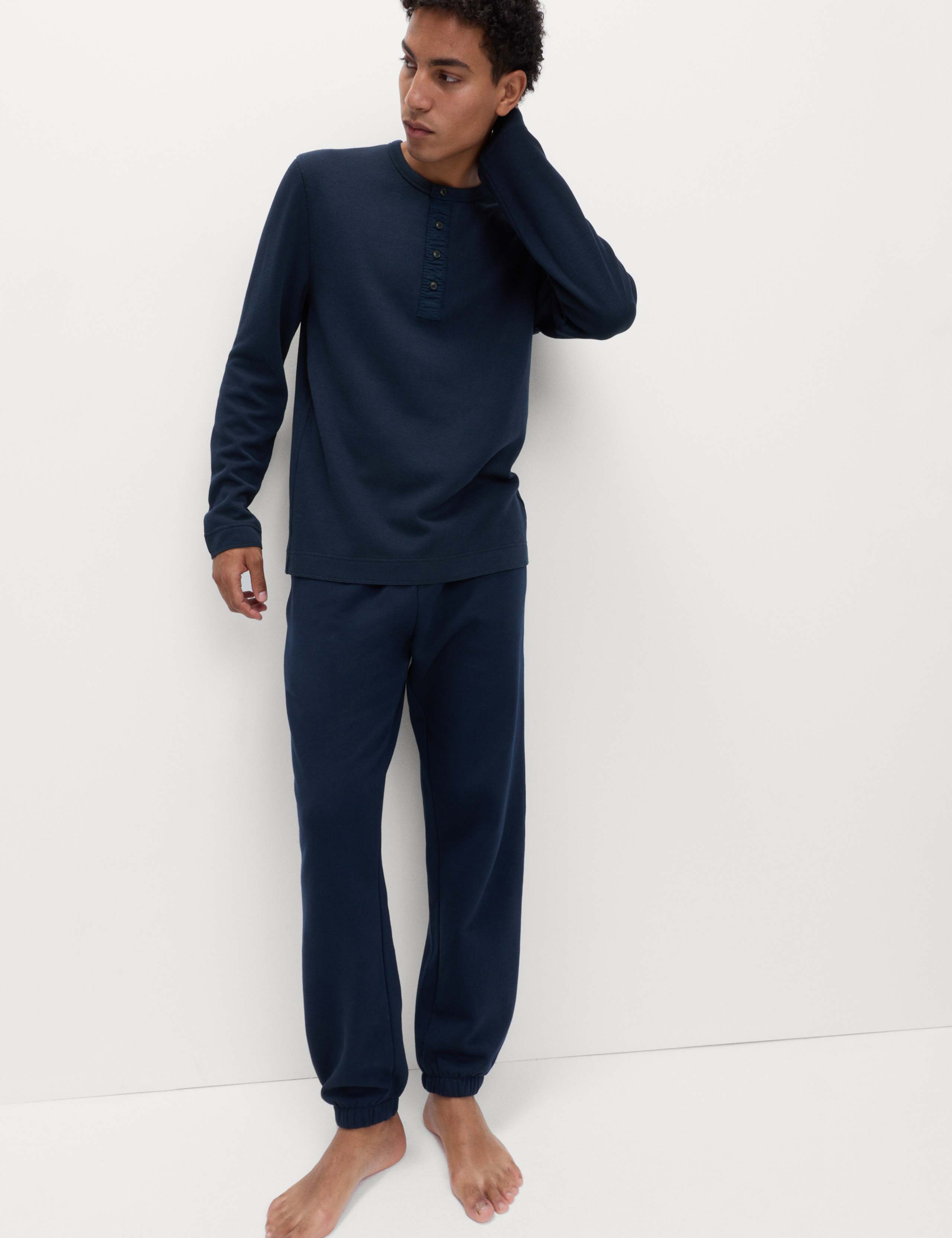 Cotton Rich Henley Loungewear Top 3 of 6