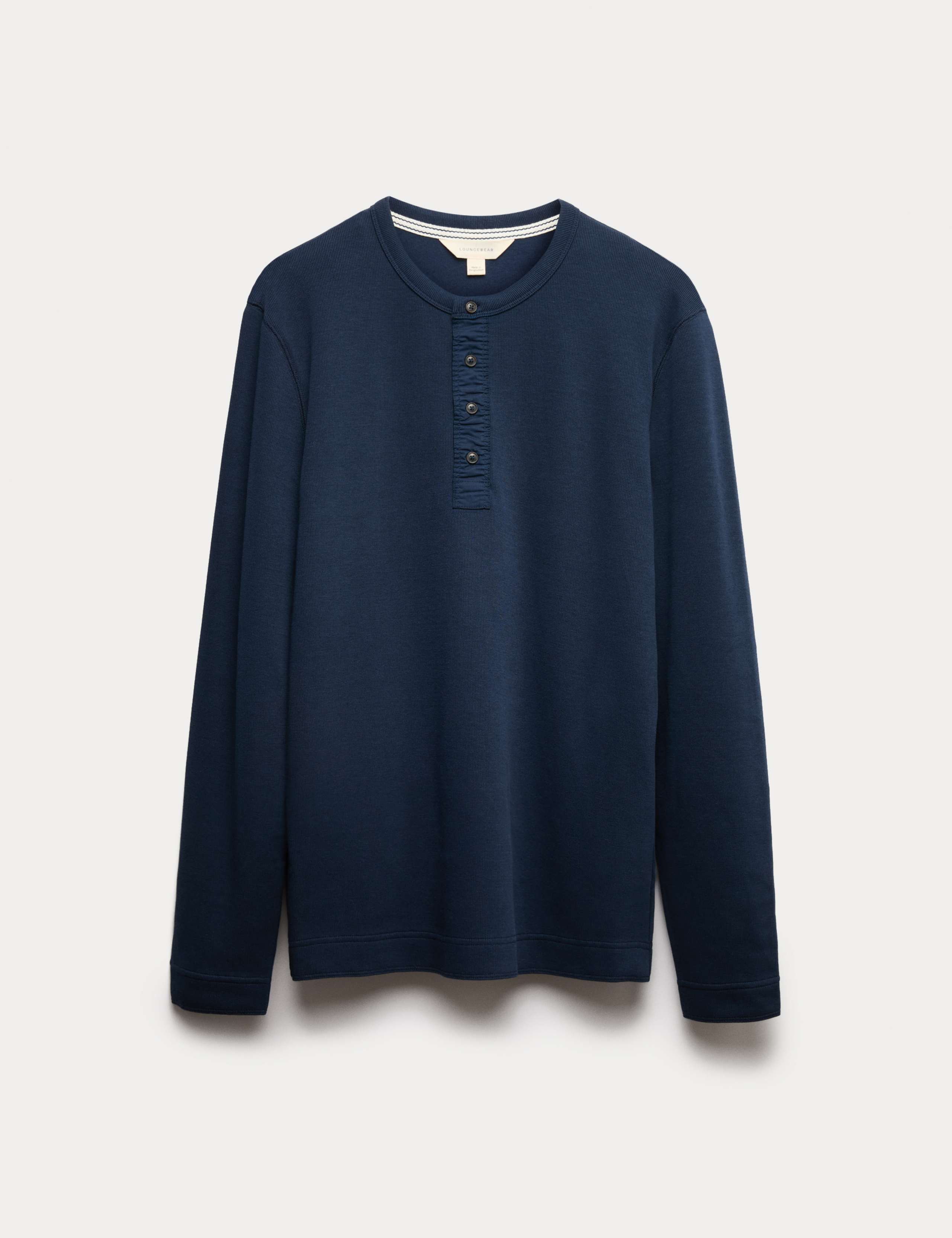 Cotton Rich Henley Loungewear Top 2 of 6