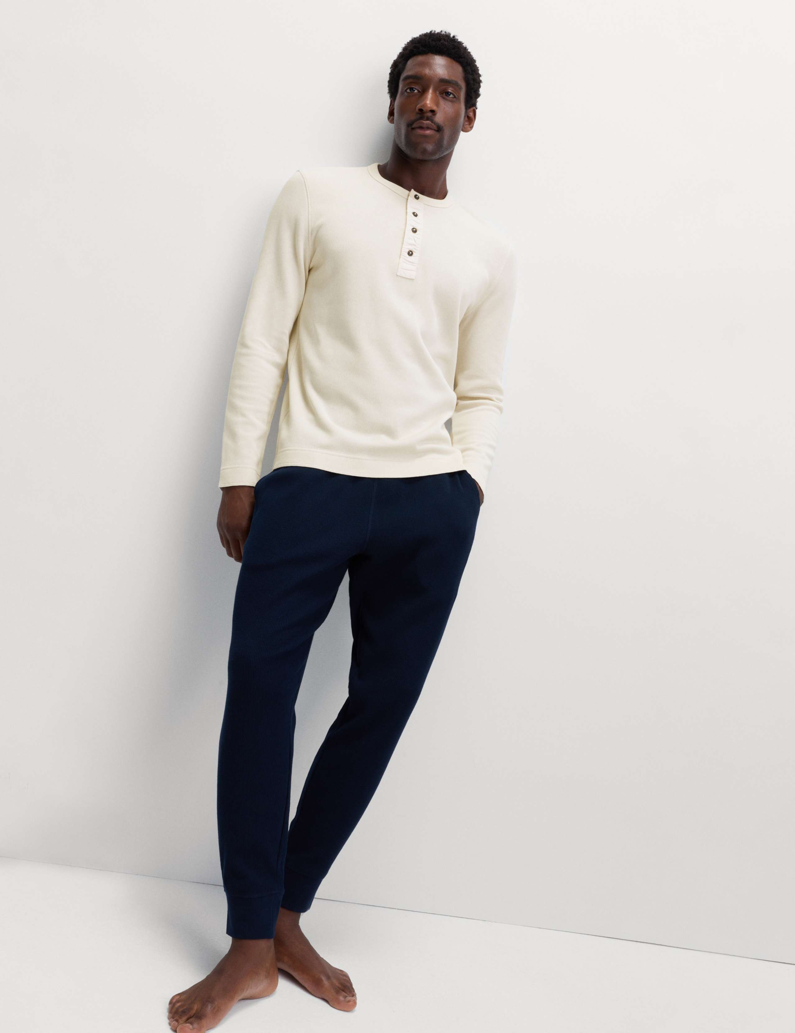 Cotton Rich Henley Loungewear Top 4 of 6