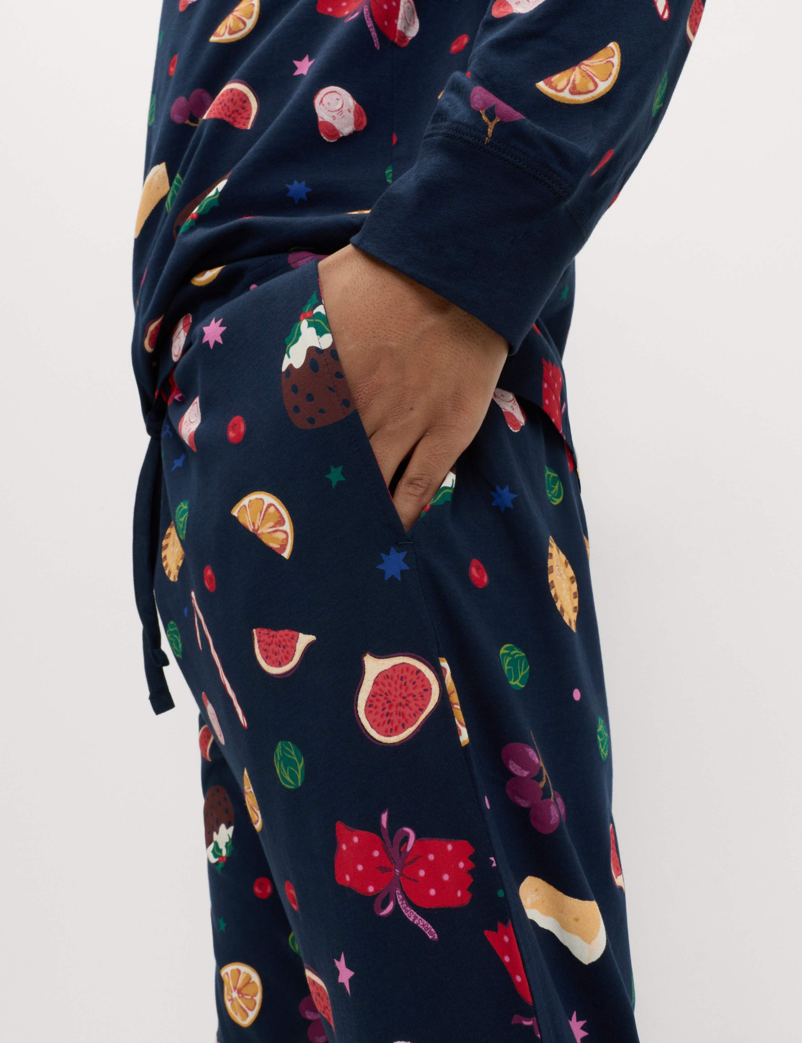 Pure Cotton Family Christmas Food Pyjama Set 3 of 5