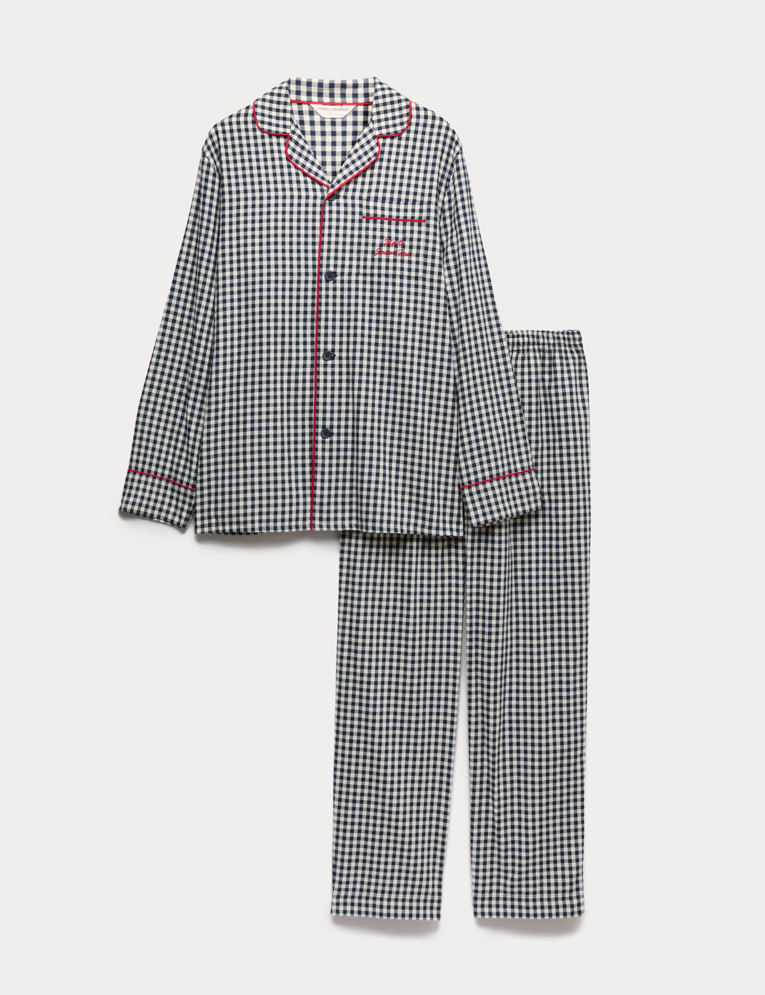 Pure Cotton Family Christmas Gingham Pyjama Set 2 of 6