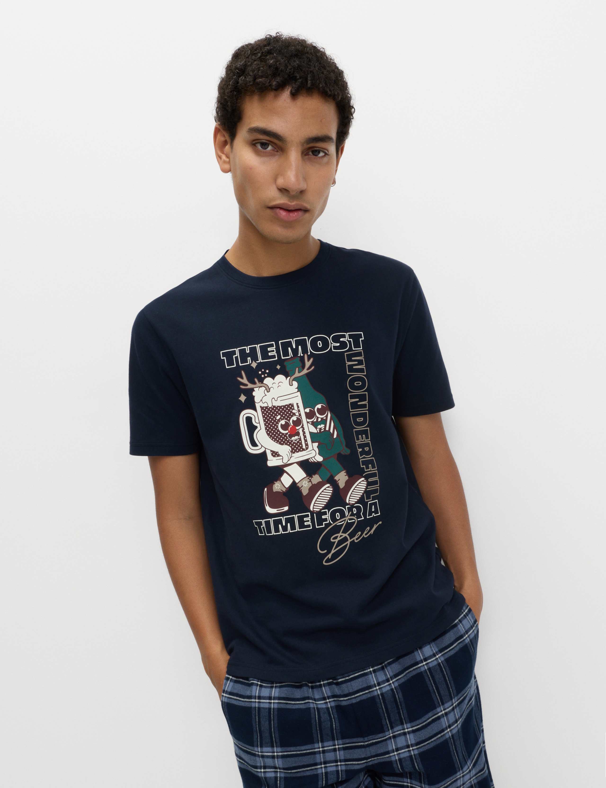 Pure Cotton Christmas Beer Loungewear Top 3 of 5