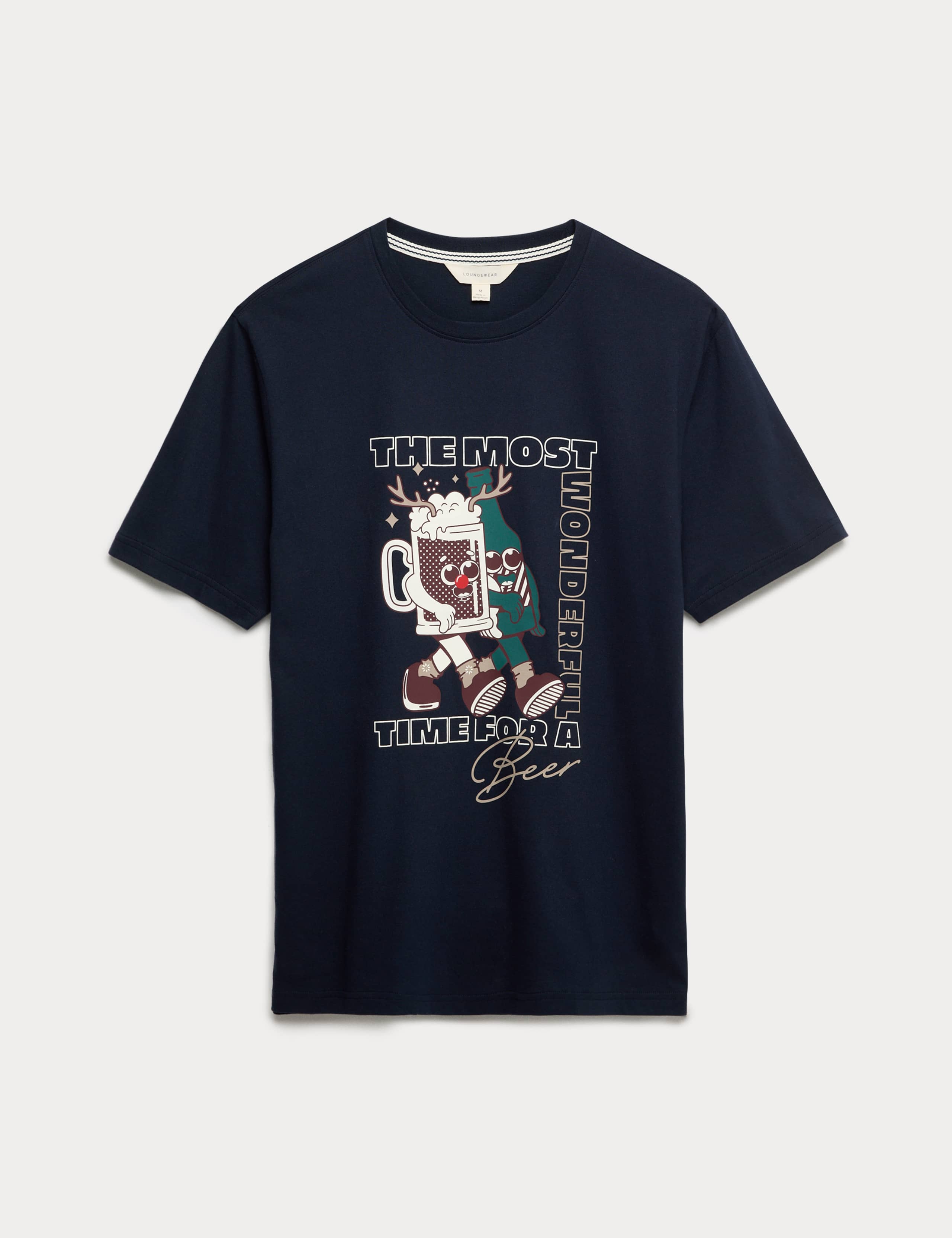 Pure Cotton Christmas Beer Loungewear Top 2 of 5