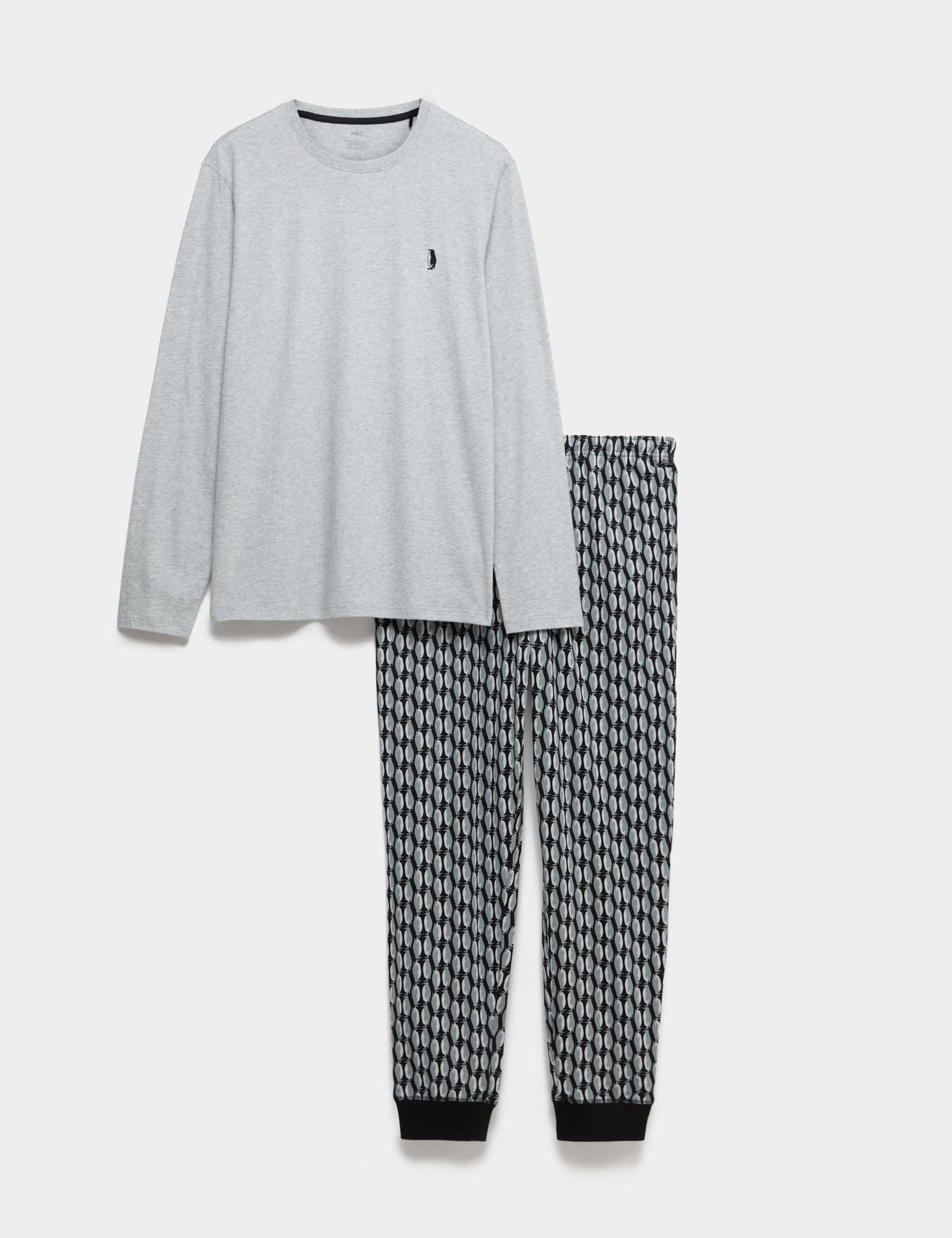 Pure Cotton Penguin Print Pyjama Set 2 of 6