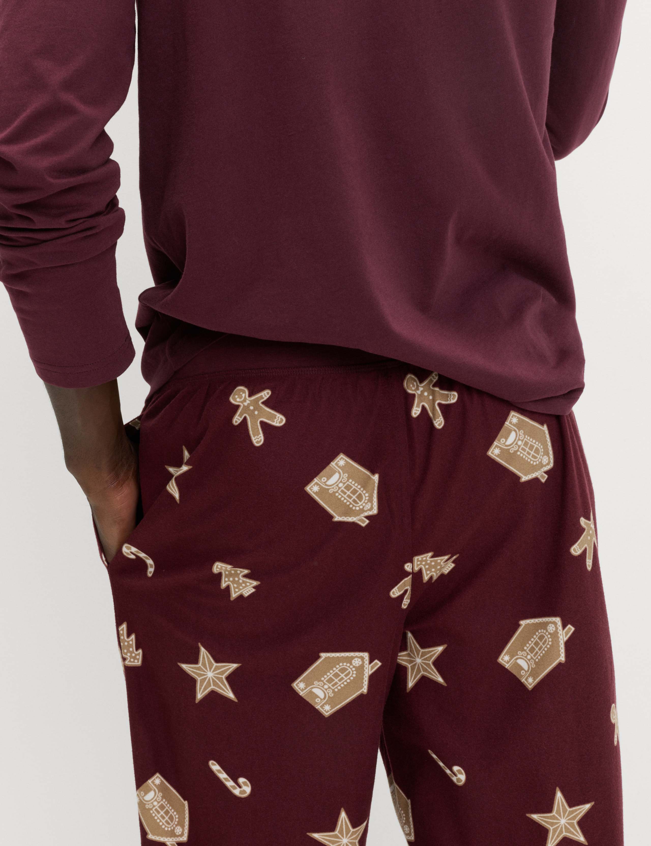 Pure Cotton Christmas Joggers Pyjama Set 6 of 8