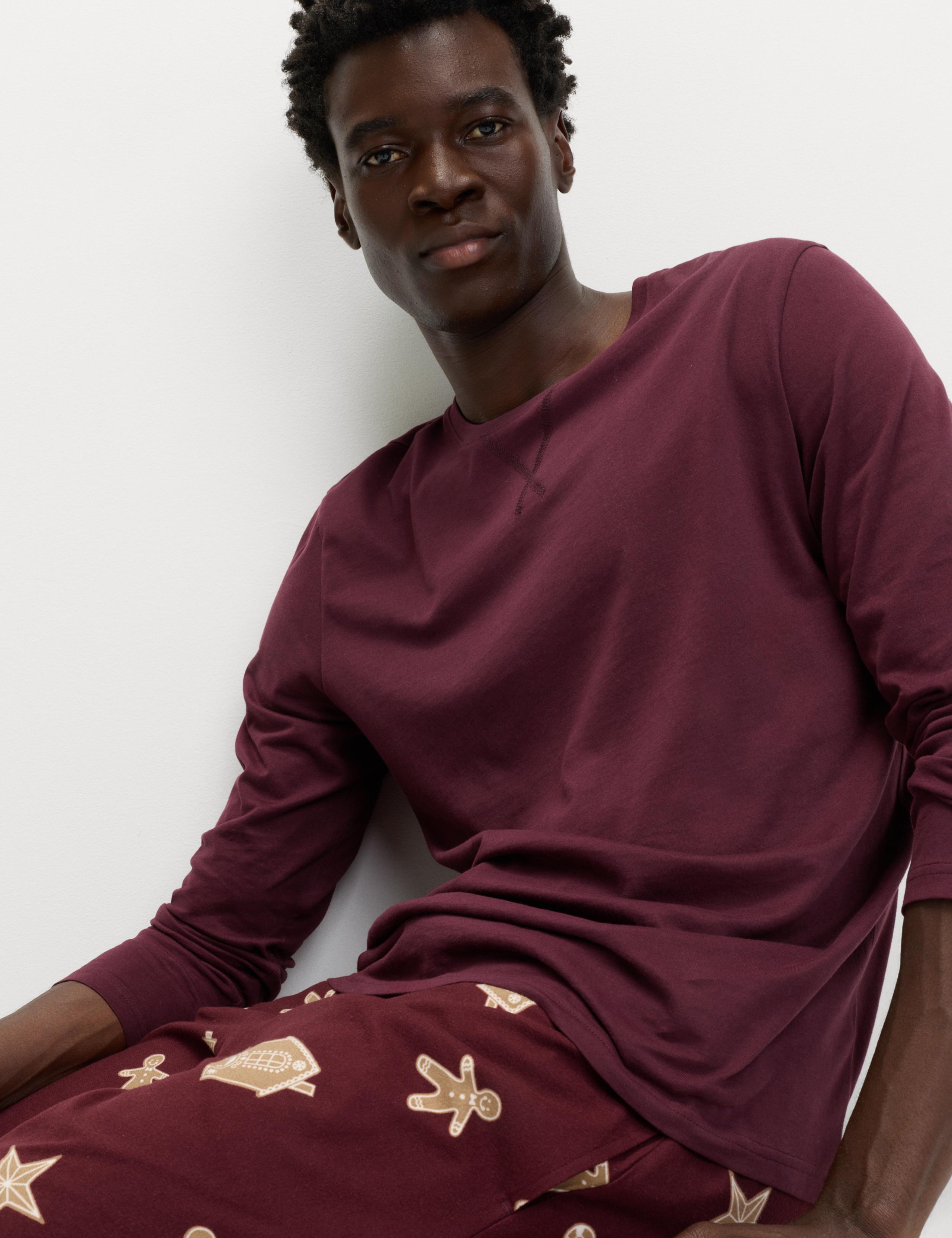 Pure Cotton Christmas Joggers Pyjama Set 7 of 8