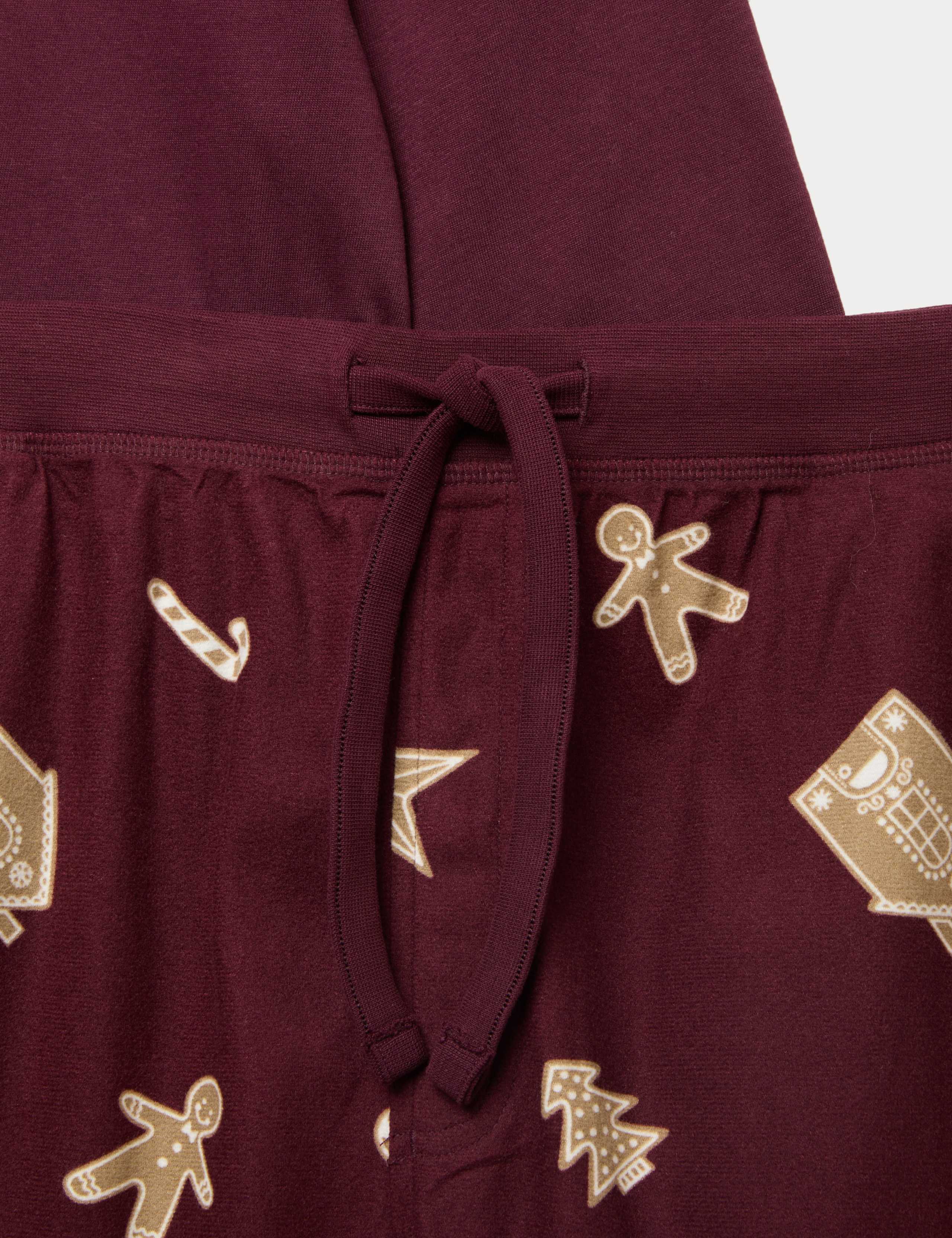 Pure Cotton Christmas Joggers Pyjama Set 8 of 8